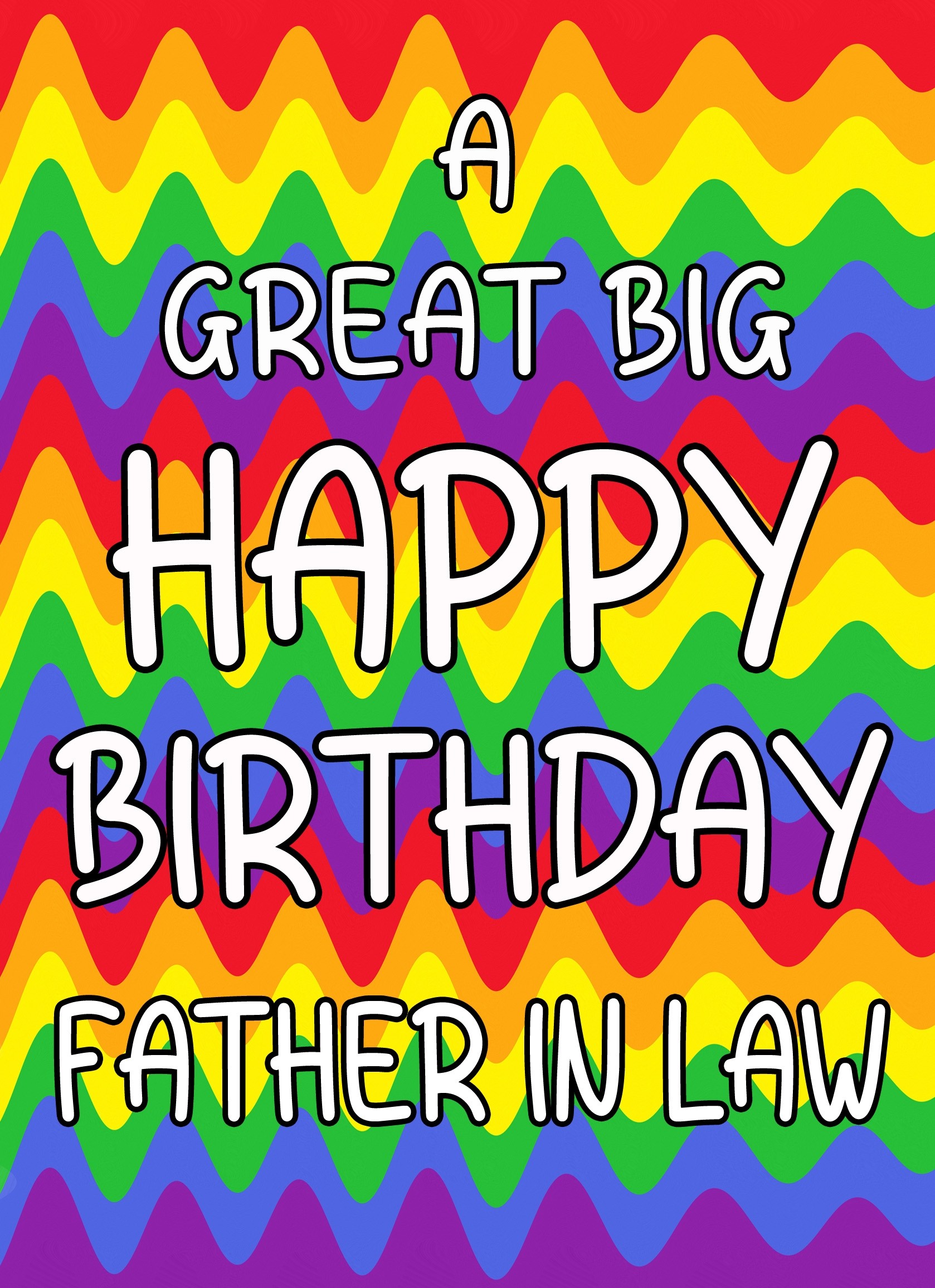 Happy Birthday 'Father in Law' Greeting Card (Rainbow)