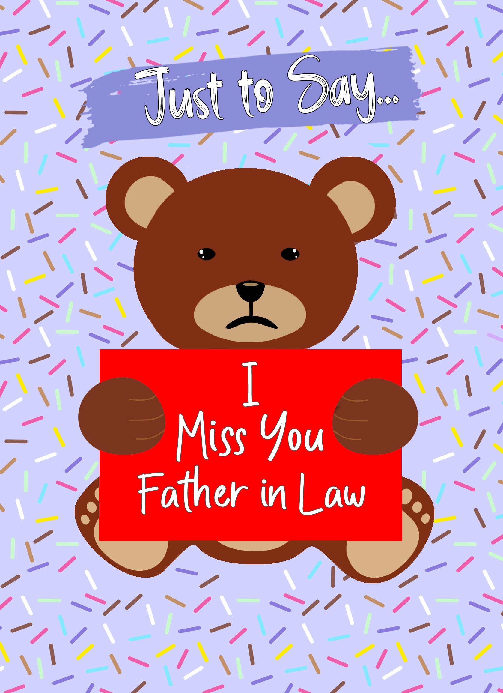 Missing You Card For Father in Law (Bear)