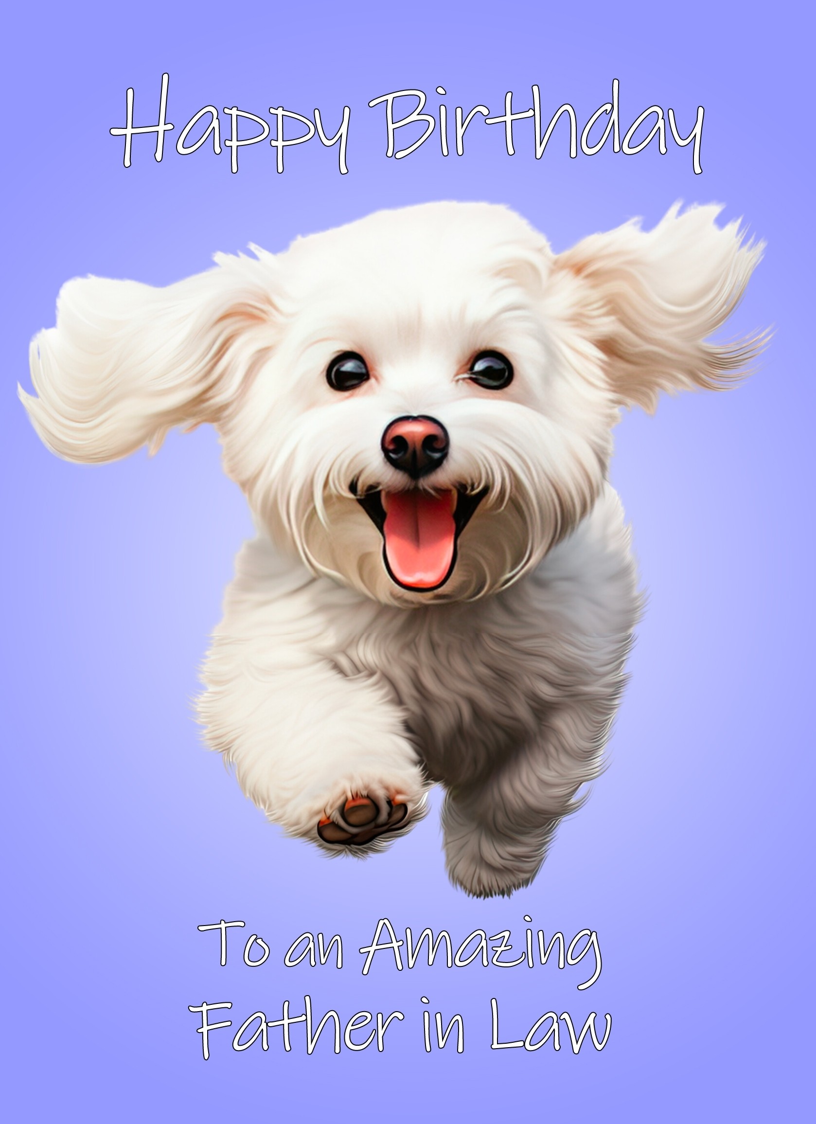 Bichon Frise Dog Birthday Card For Father in Law