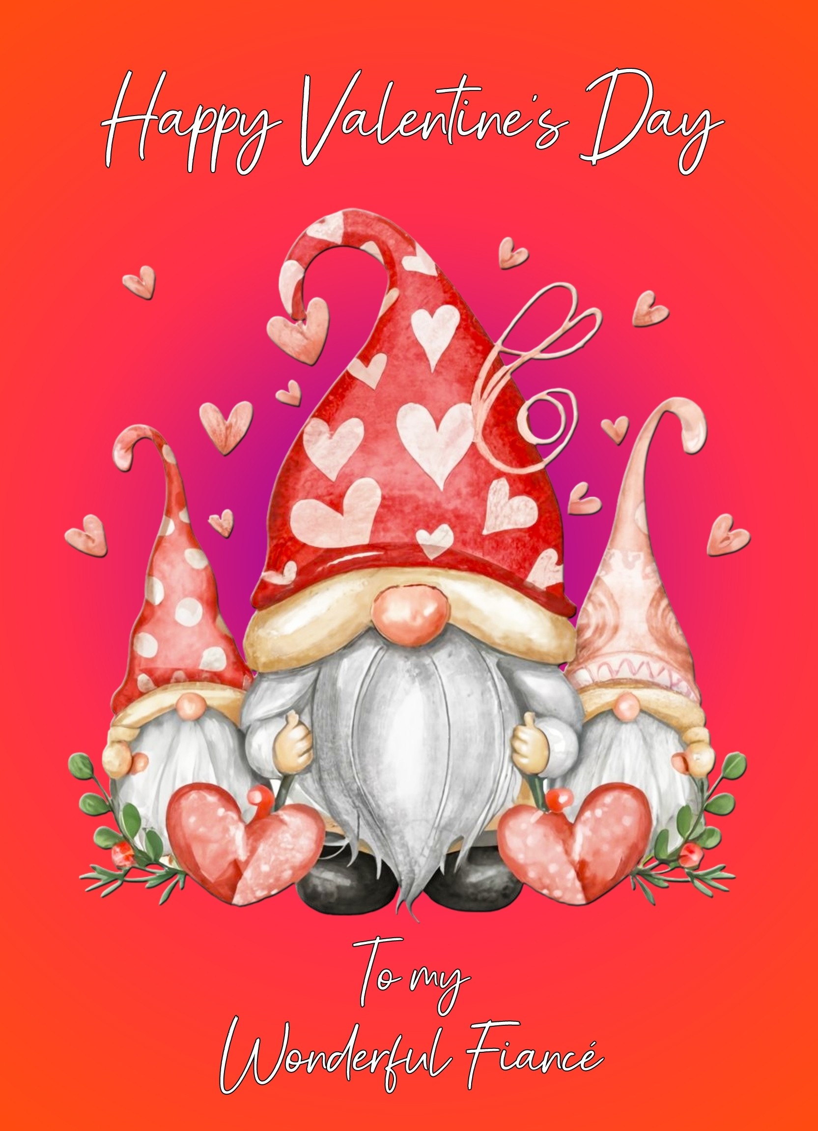 Valentines Day Card for Fiance (Gnome, Design 4)