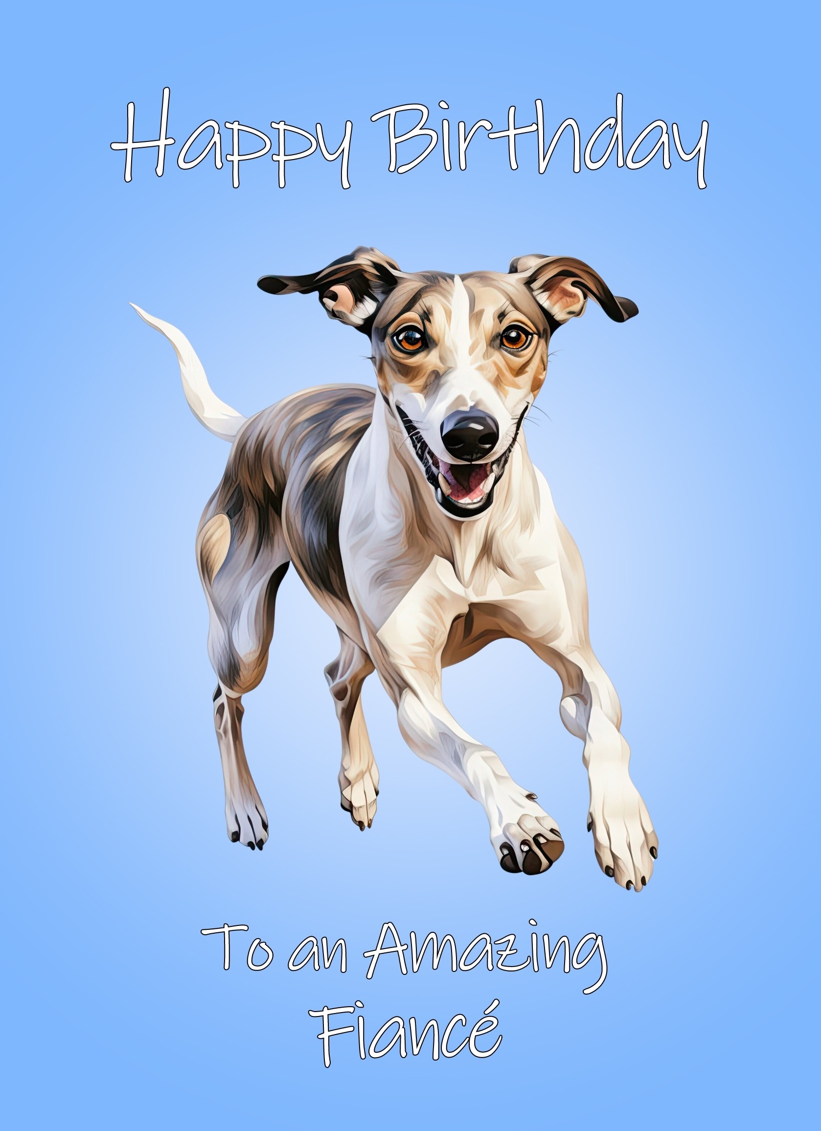 Greyhound Dog Birthday Card For Fiance