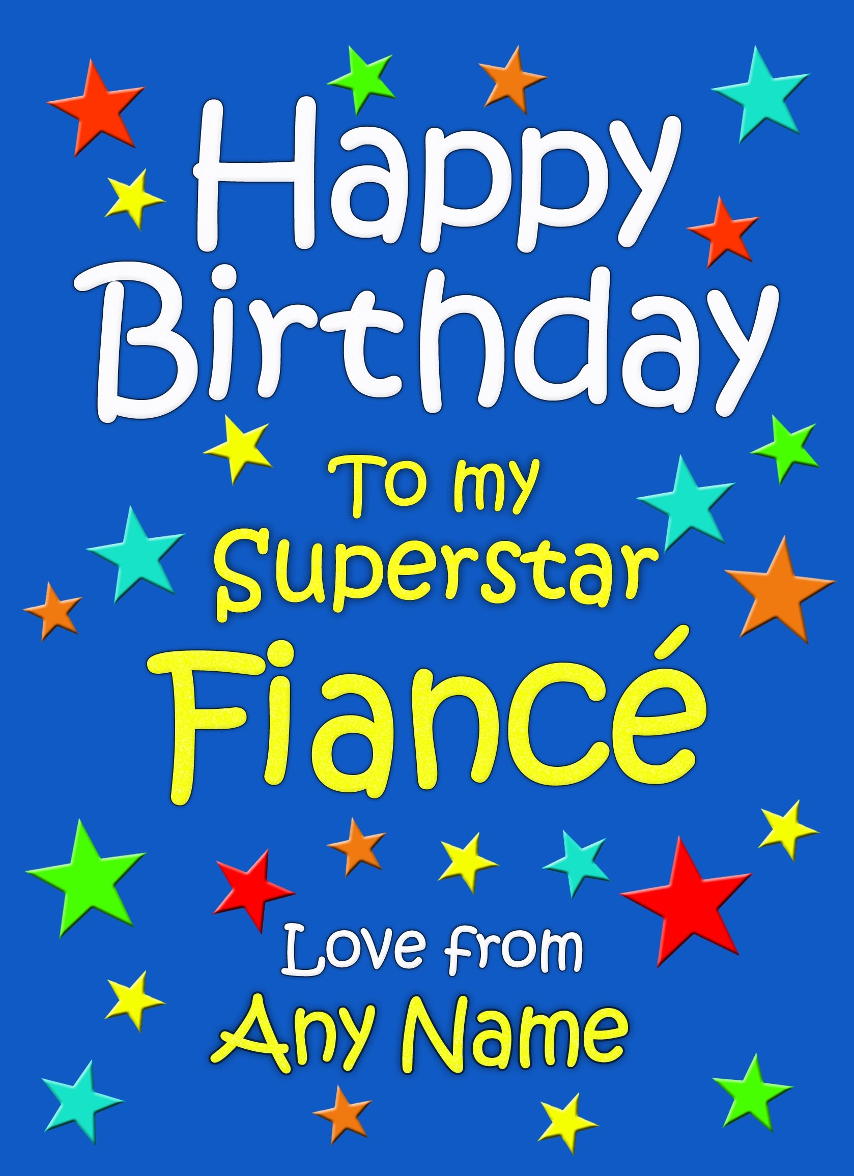 Personalised Fiance Birthday Card (Blue)