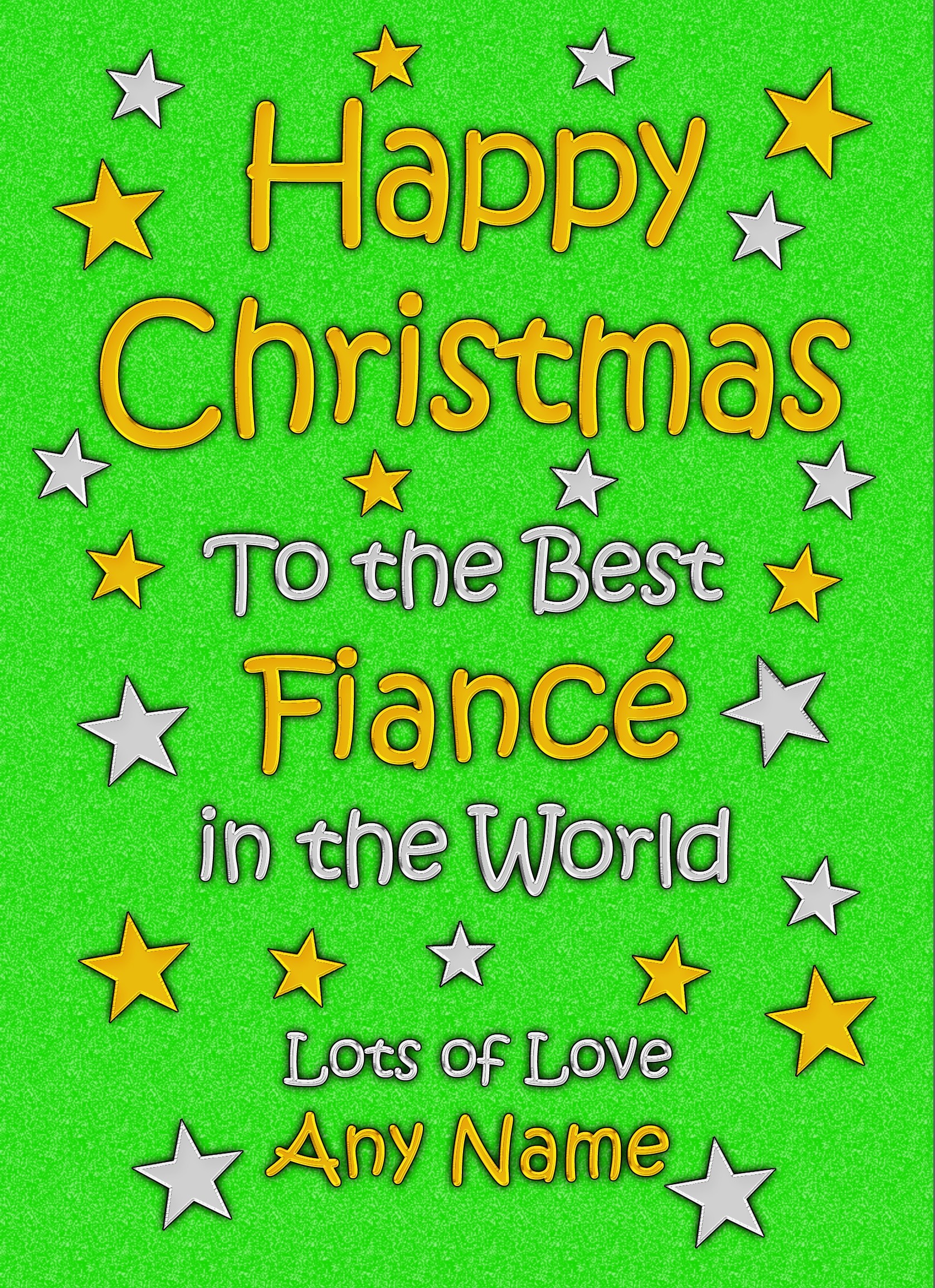 Personalised Fiance Christmas Card (Green)