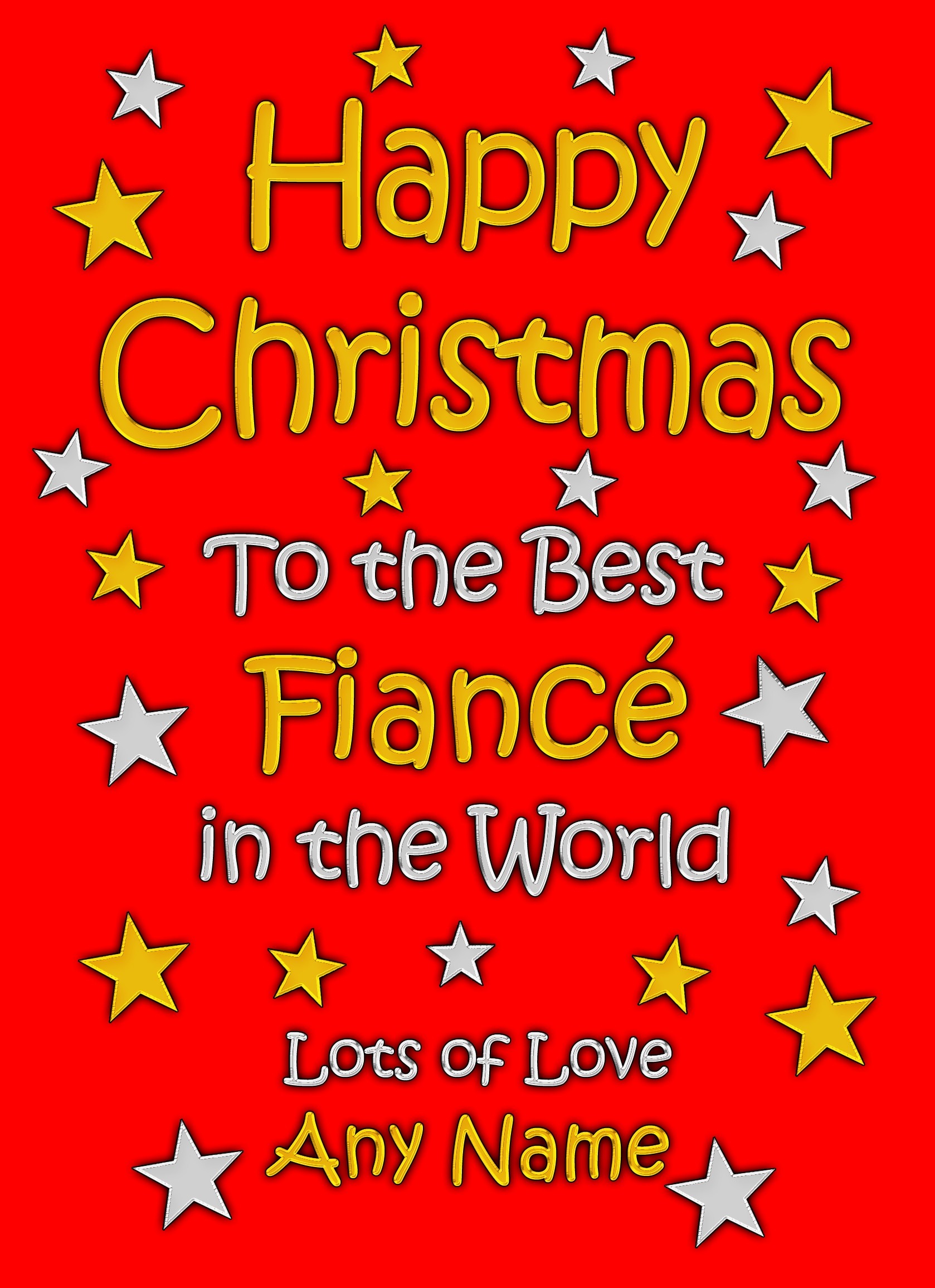 Personalised Fiance Christmas Card (Red)