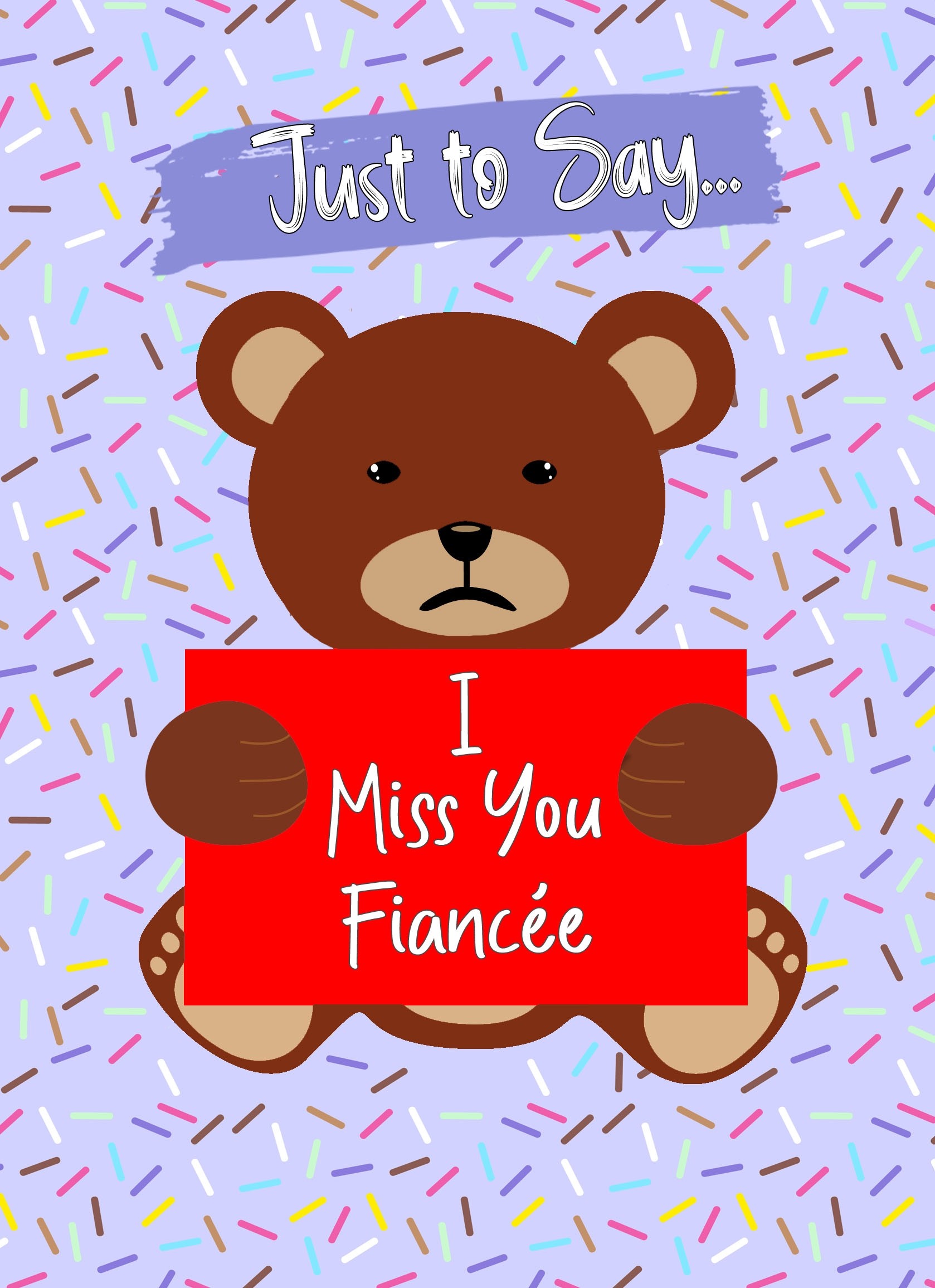 Missing You Card For Fiancee (Bear)