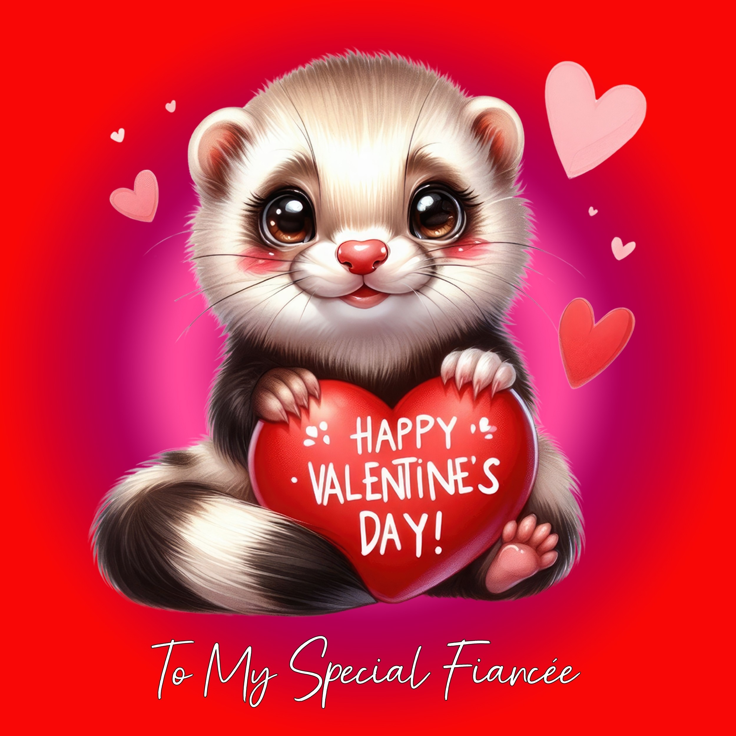Valentines Day Square Card for Fiancee (Meerkat)