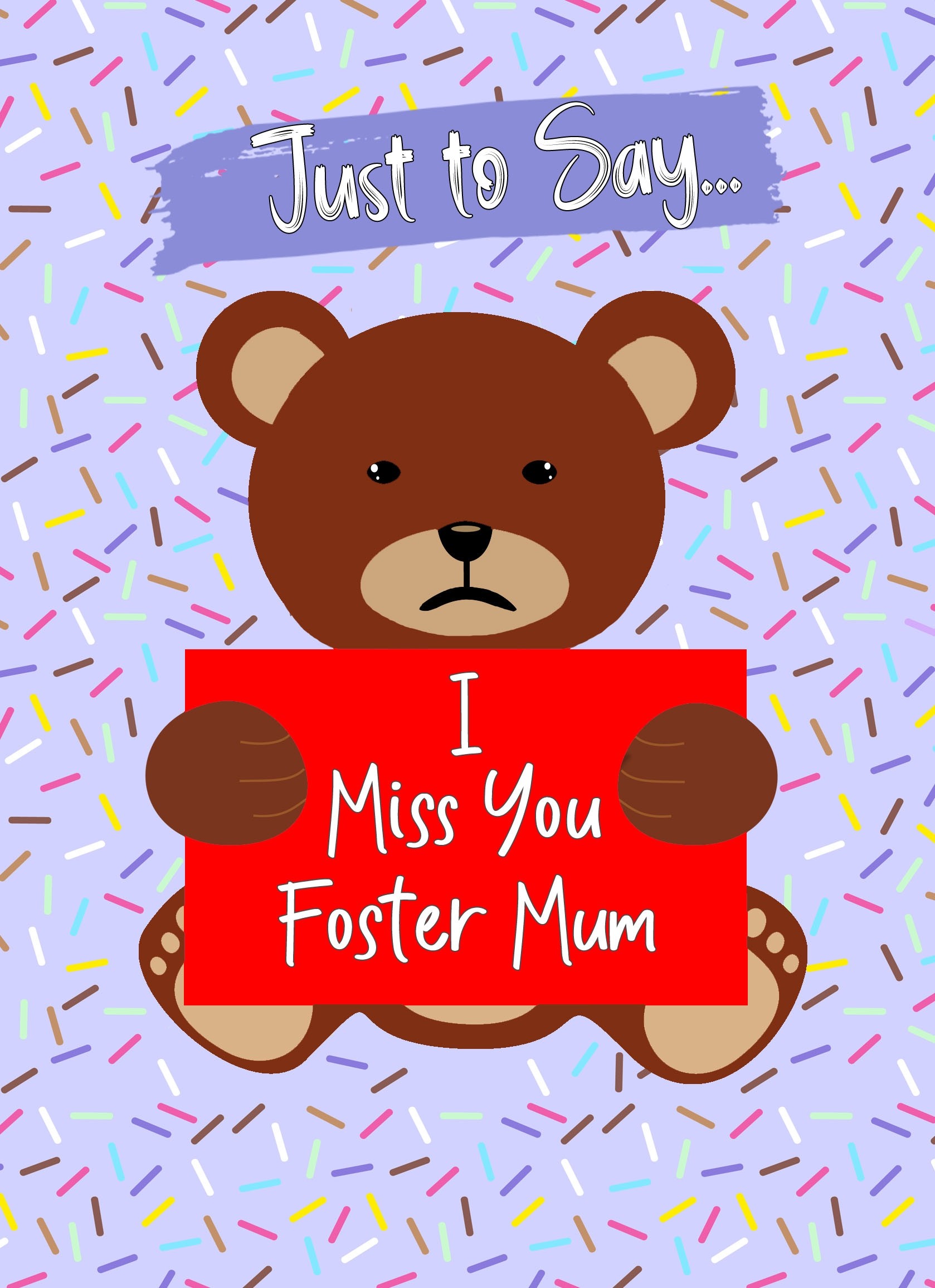 Missing You Card For Foster Mum (Bear)