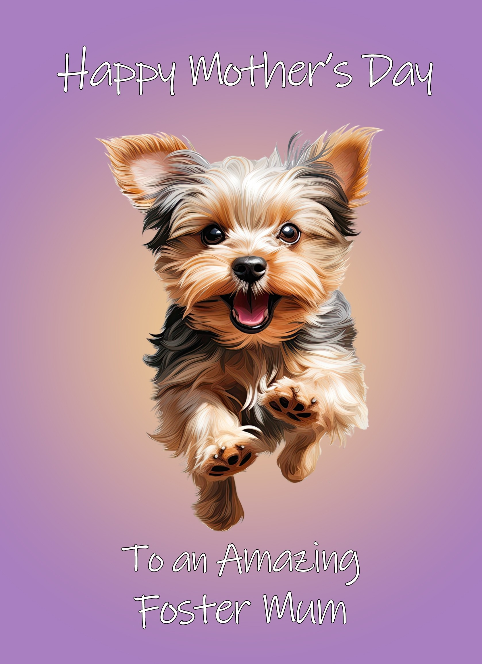 Yorkshire Terrier Dog Mothers Day Card For Foster Mum