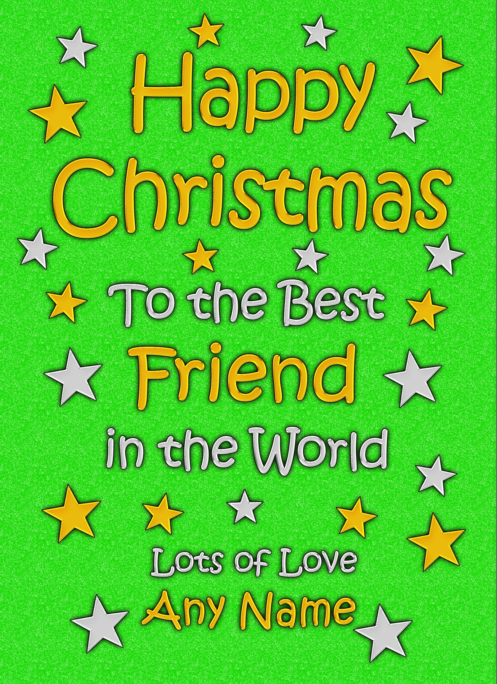 Personalised Friend Christmas Card (Green)