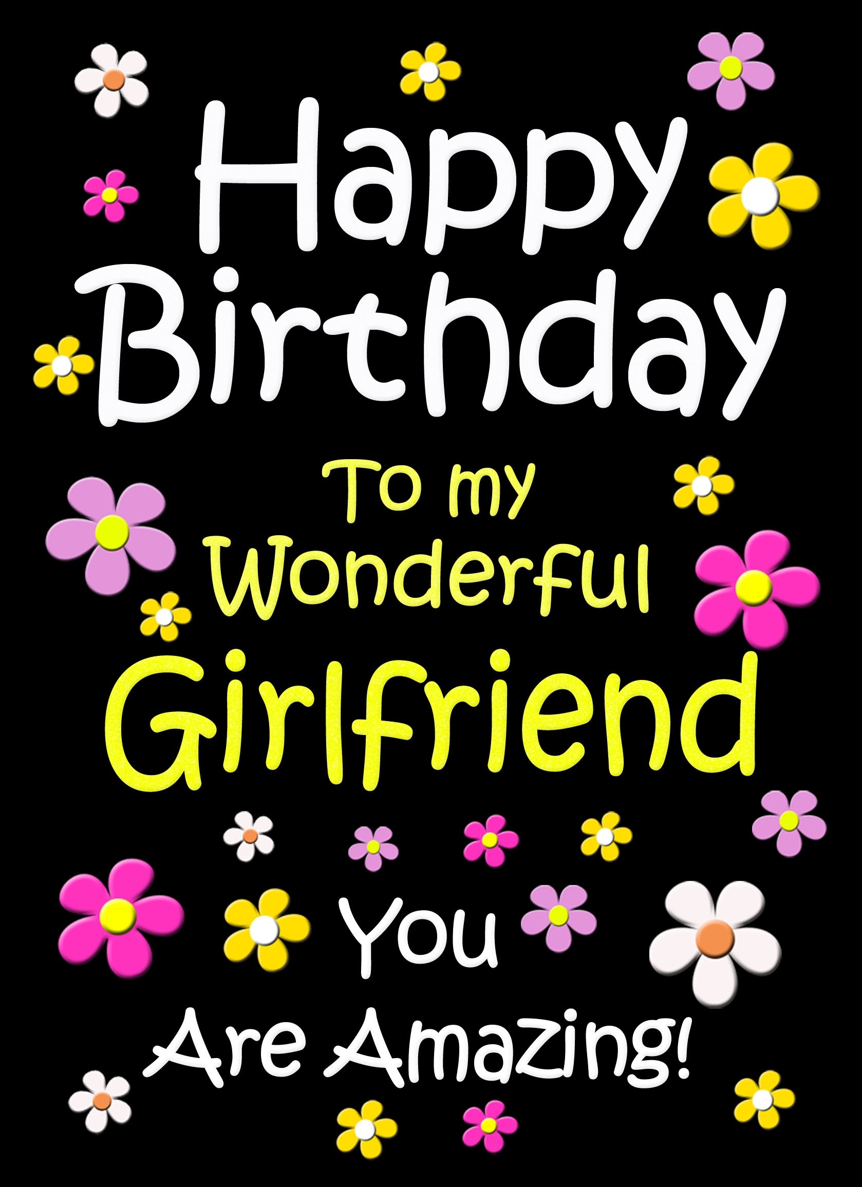 Girlfriend Birthday Card (Black)
