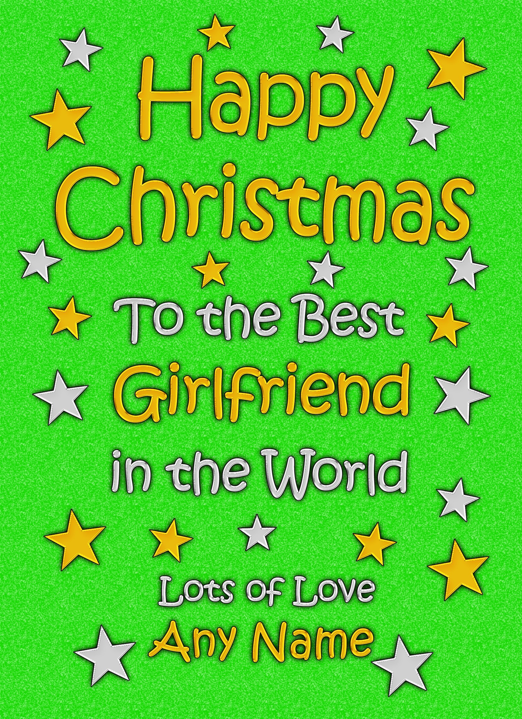 Personalised Girlfriend Christmas Card (Green)