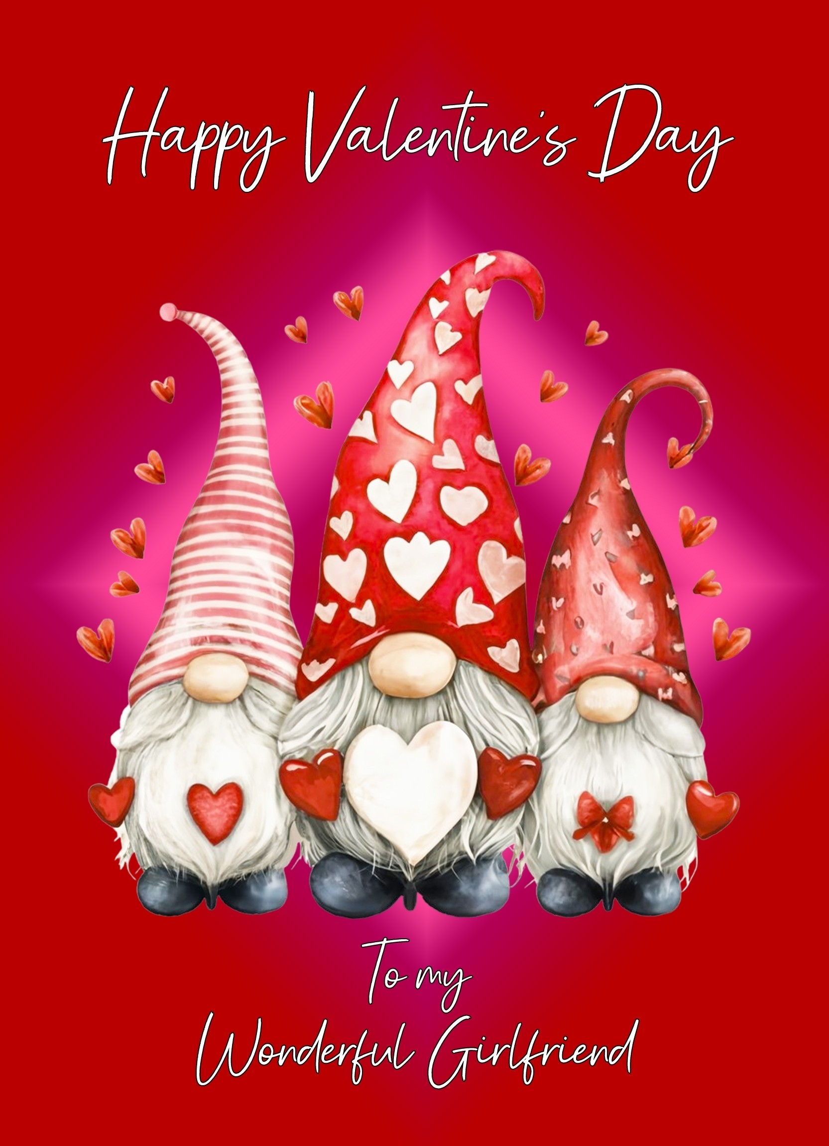 Valentines Day Card for Girlfriend (Gnome, Design 1)