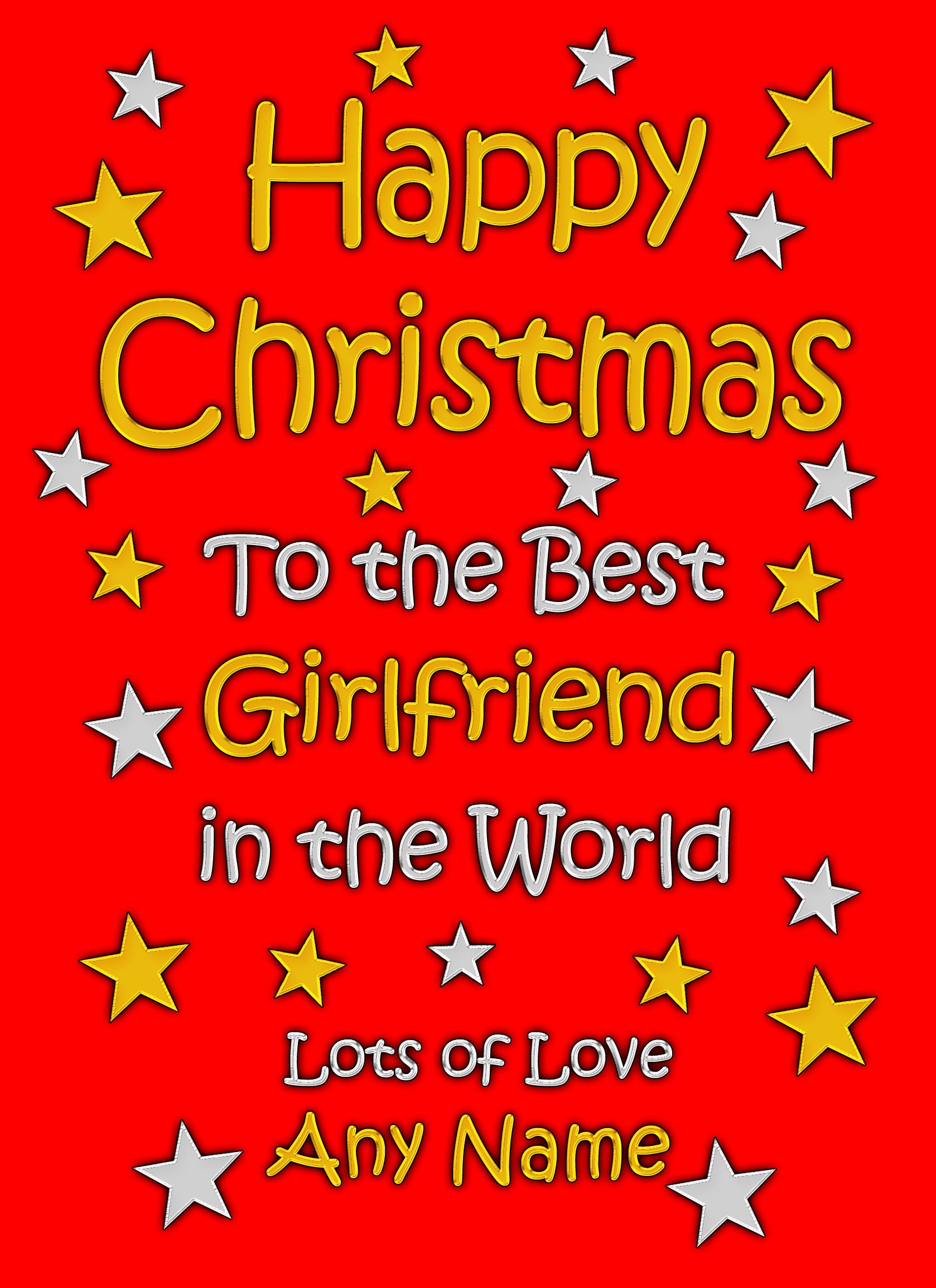 Personalised Girlfriend Christmas Card (Red)
