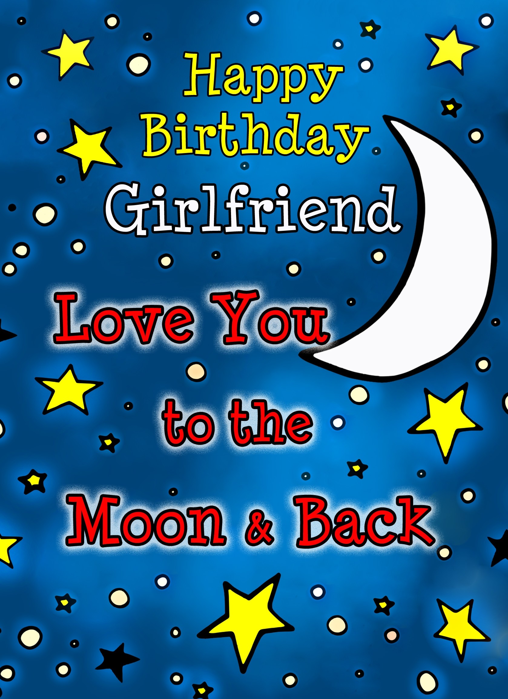 Birthday Card for Girlfriend (Moon and Back) 