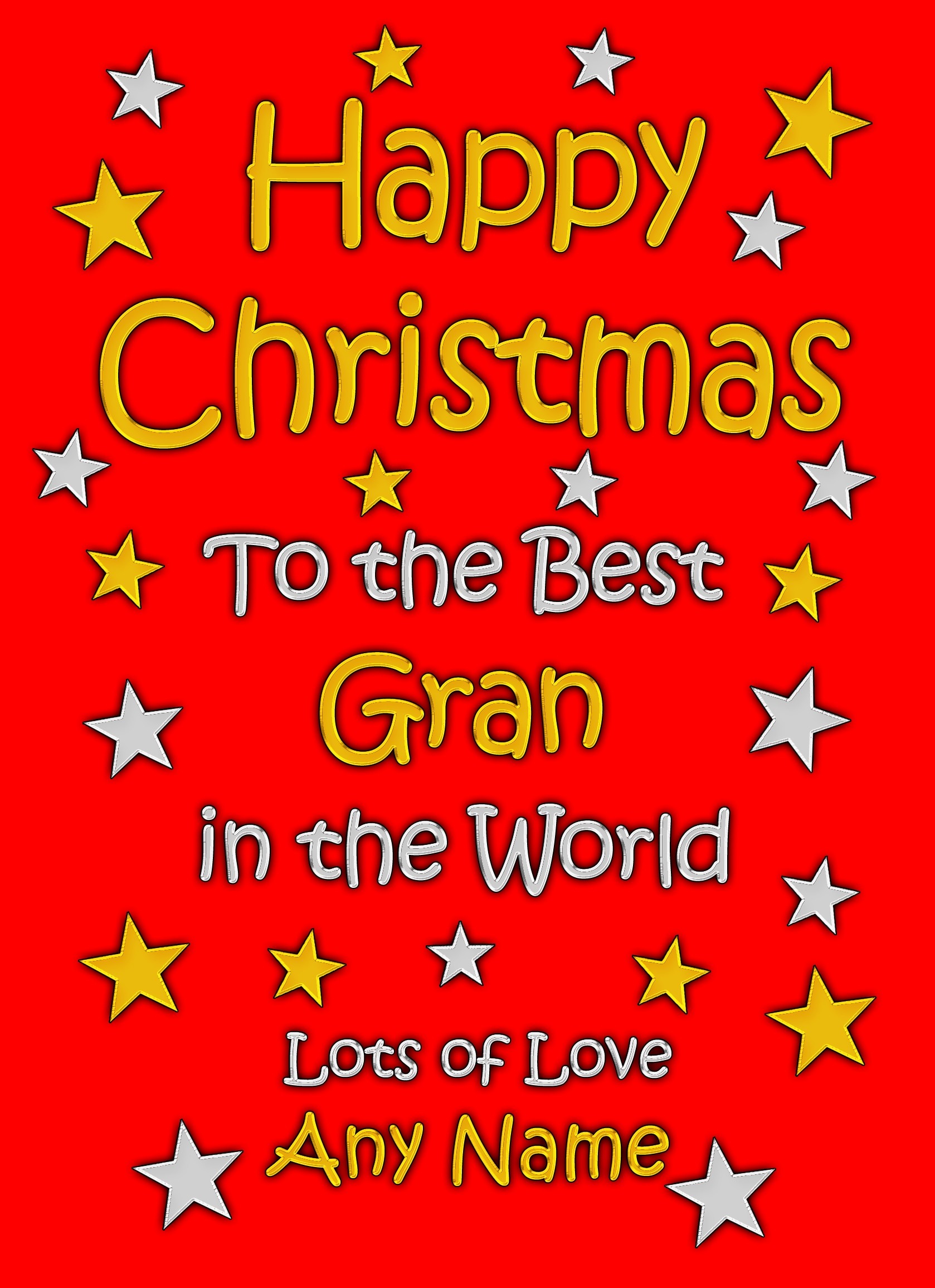 Personalised Gran Christmas Card (Red)