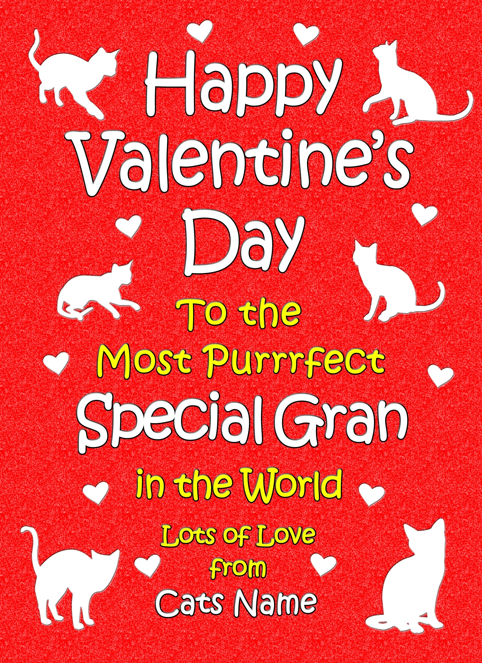 Personalised From The Cat Valentines Day Card (Special Gran)