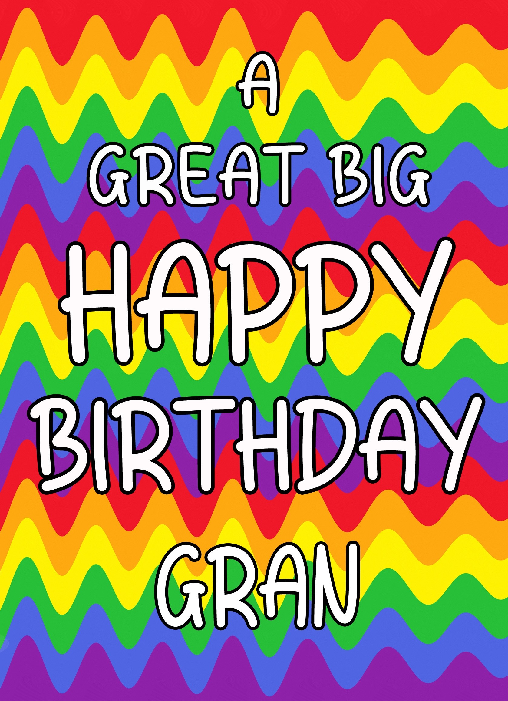 Happy Birthday 'Gran' Greeting Card (Rainbow)