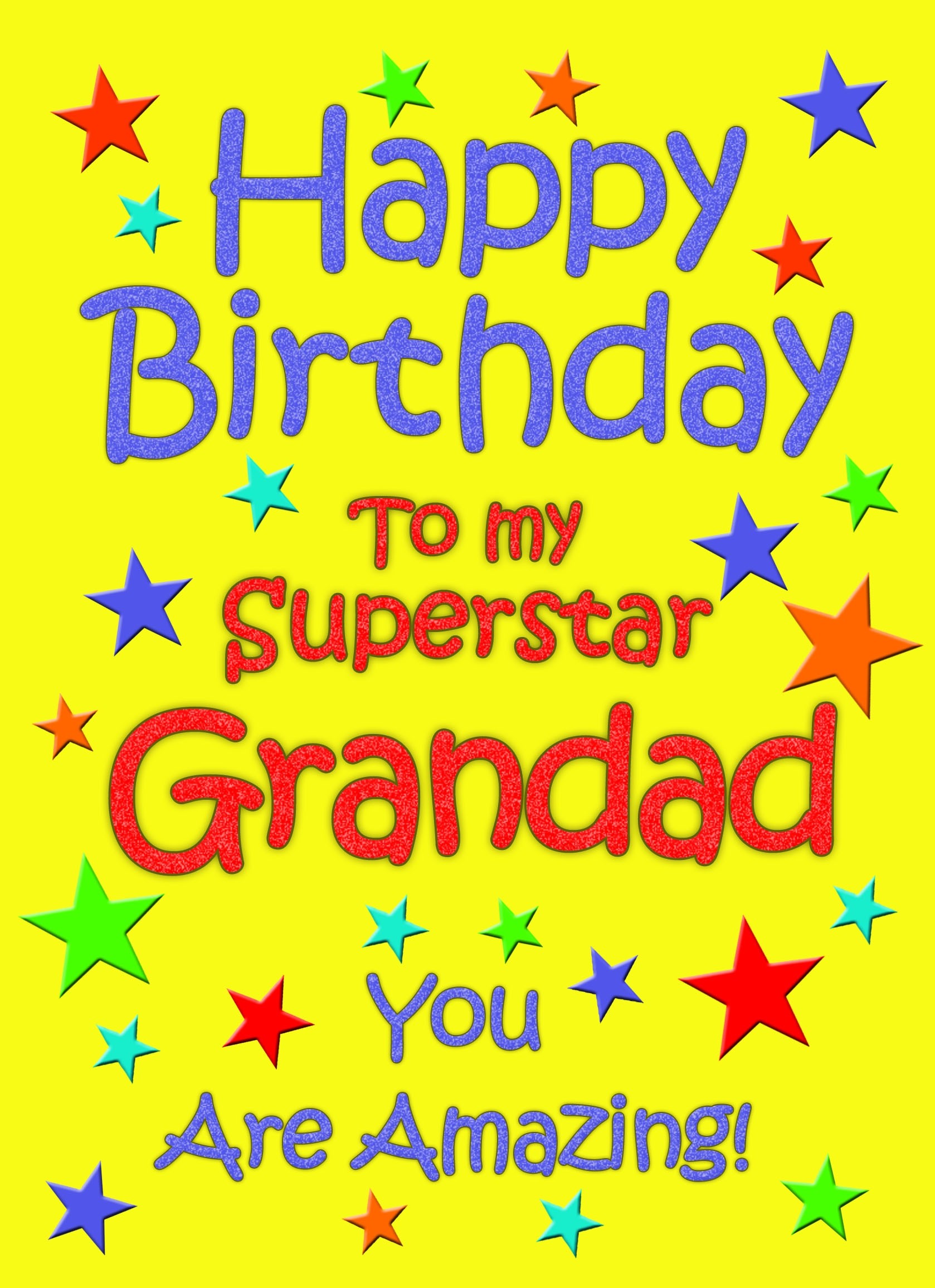 Grandad Birthday Card (Yellow)