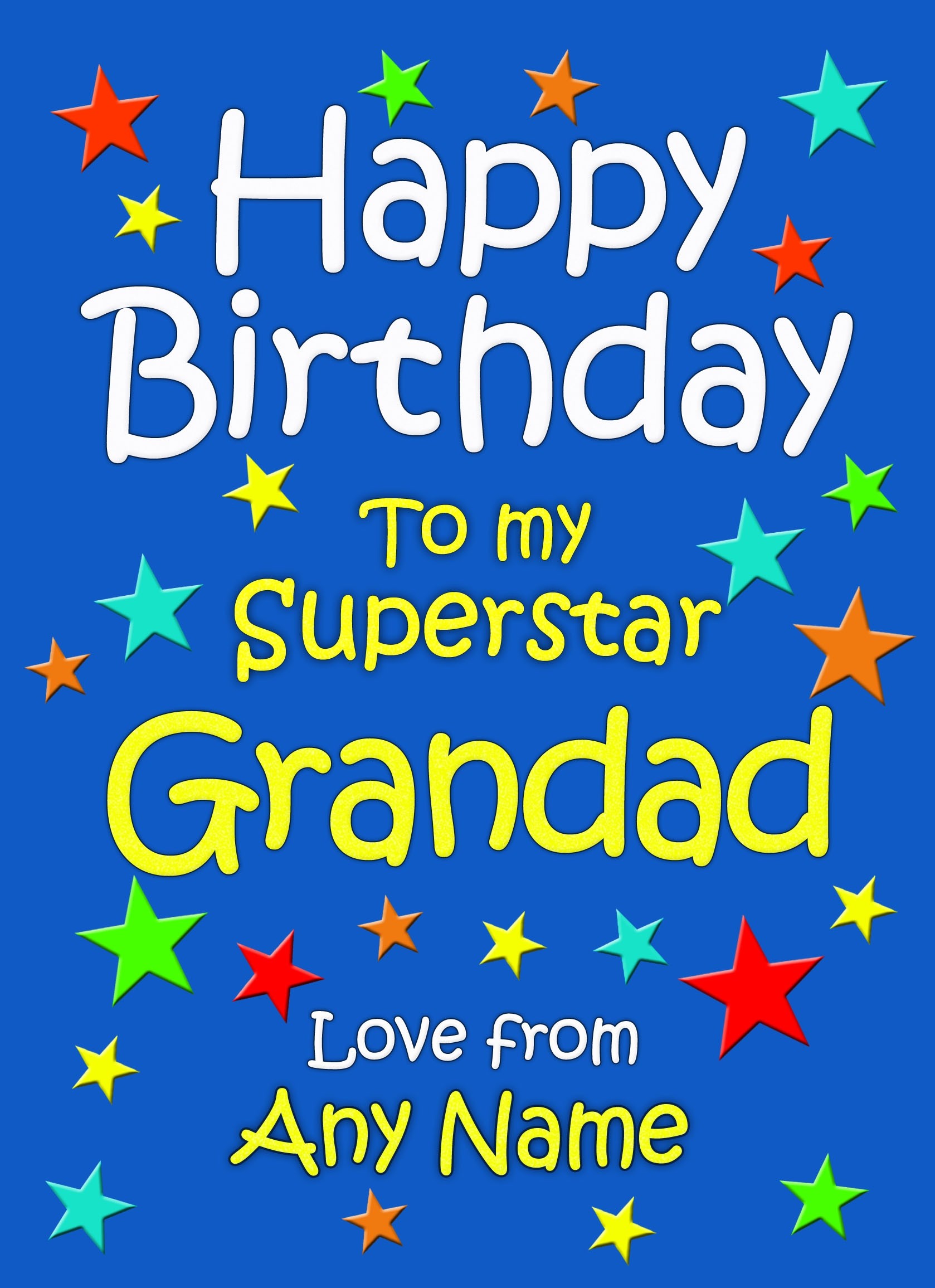 Personalised Grandad Birthday Card (Blue)