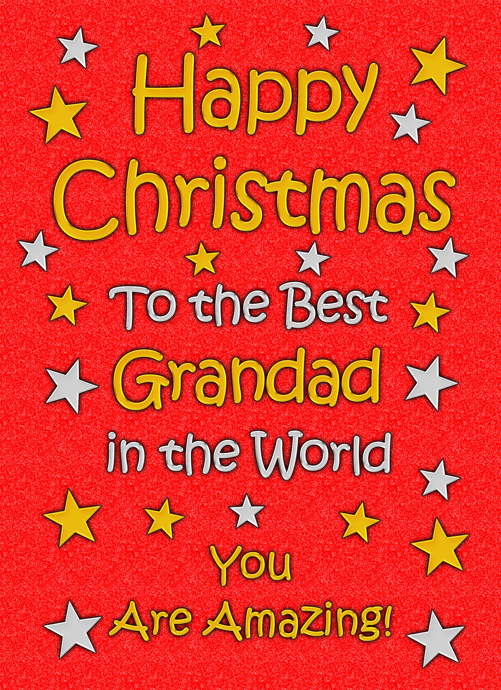 Grandad Christmas Card (Red)