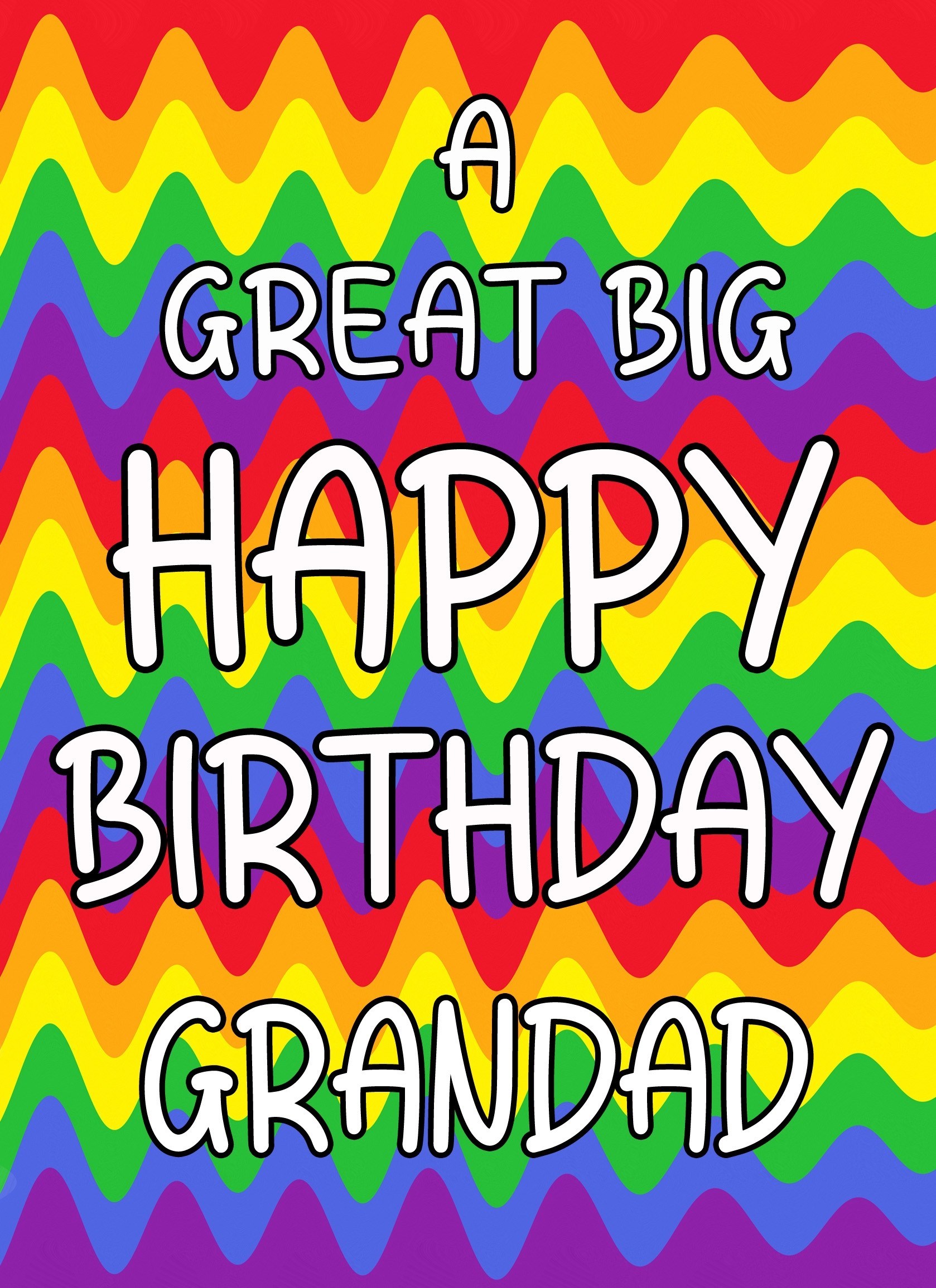 Happy Birthday 'Grandad' Greeting Card (Rainbow)