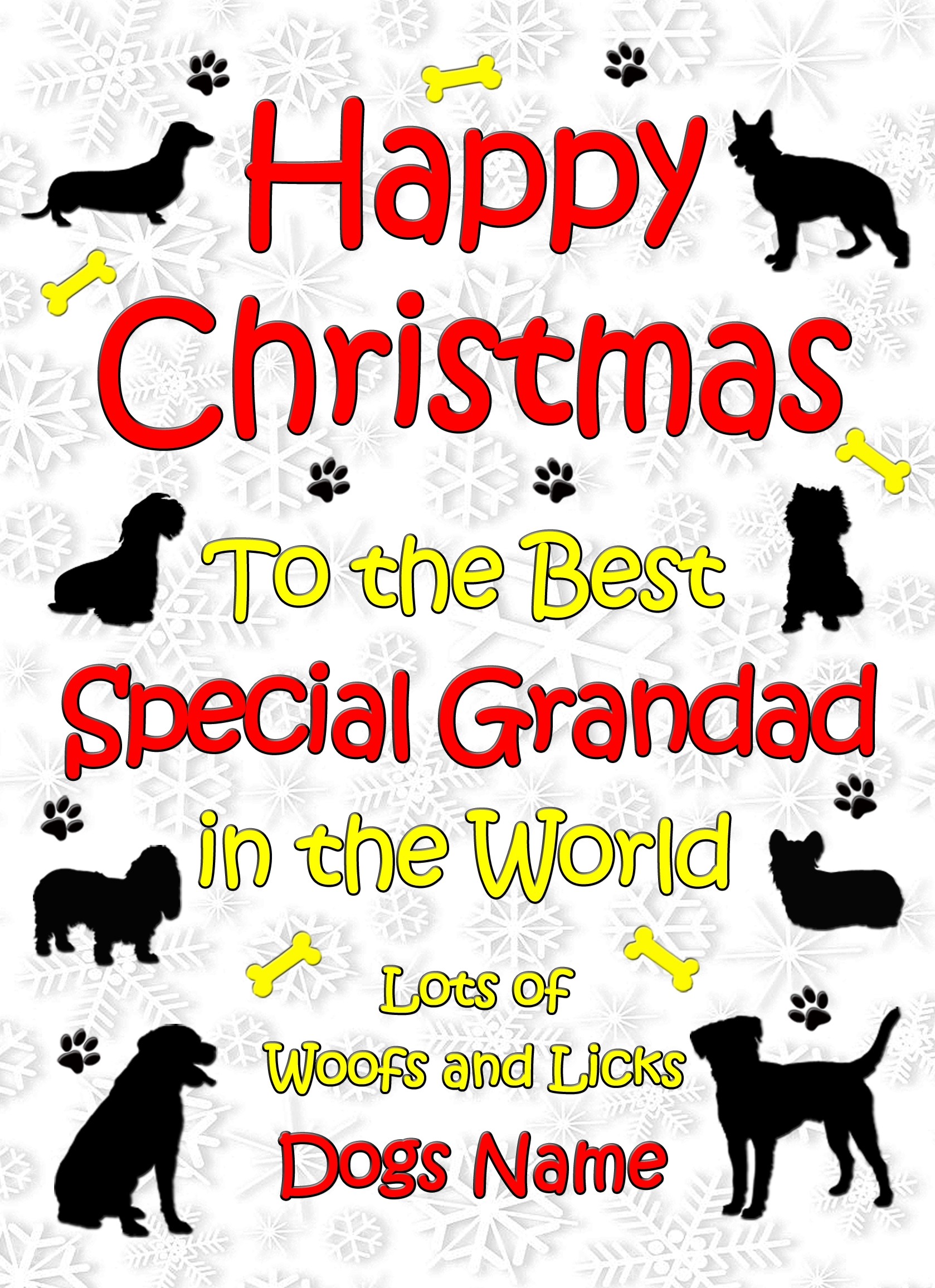 Personalised From The Dog Christmas Card (Special Grandad, White)