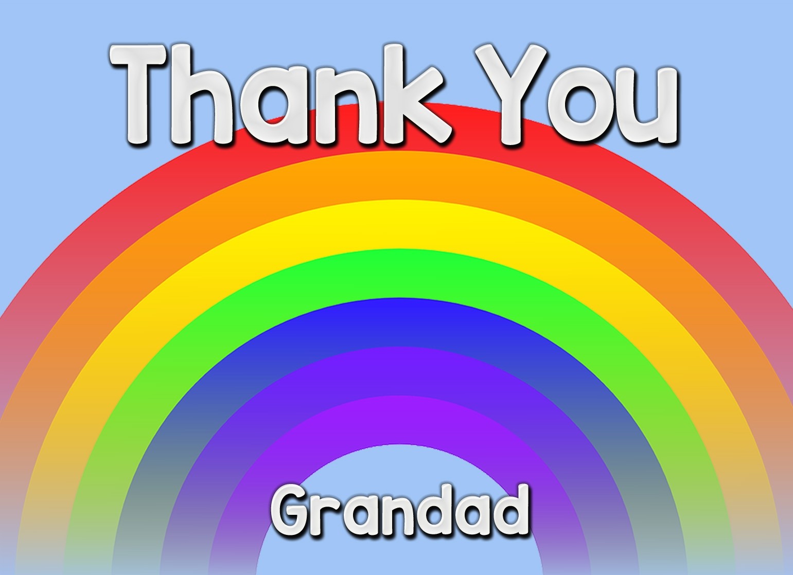 Thank You 'Grandad' Rainbow Greeting Card