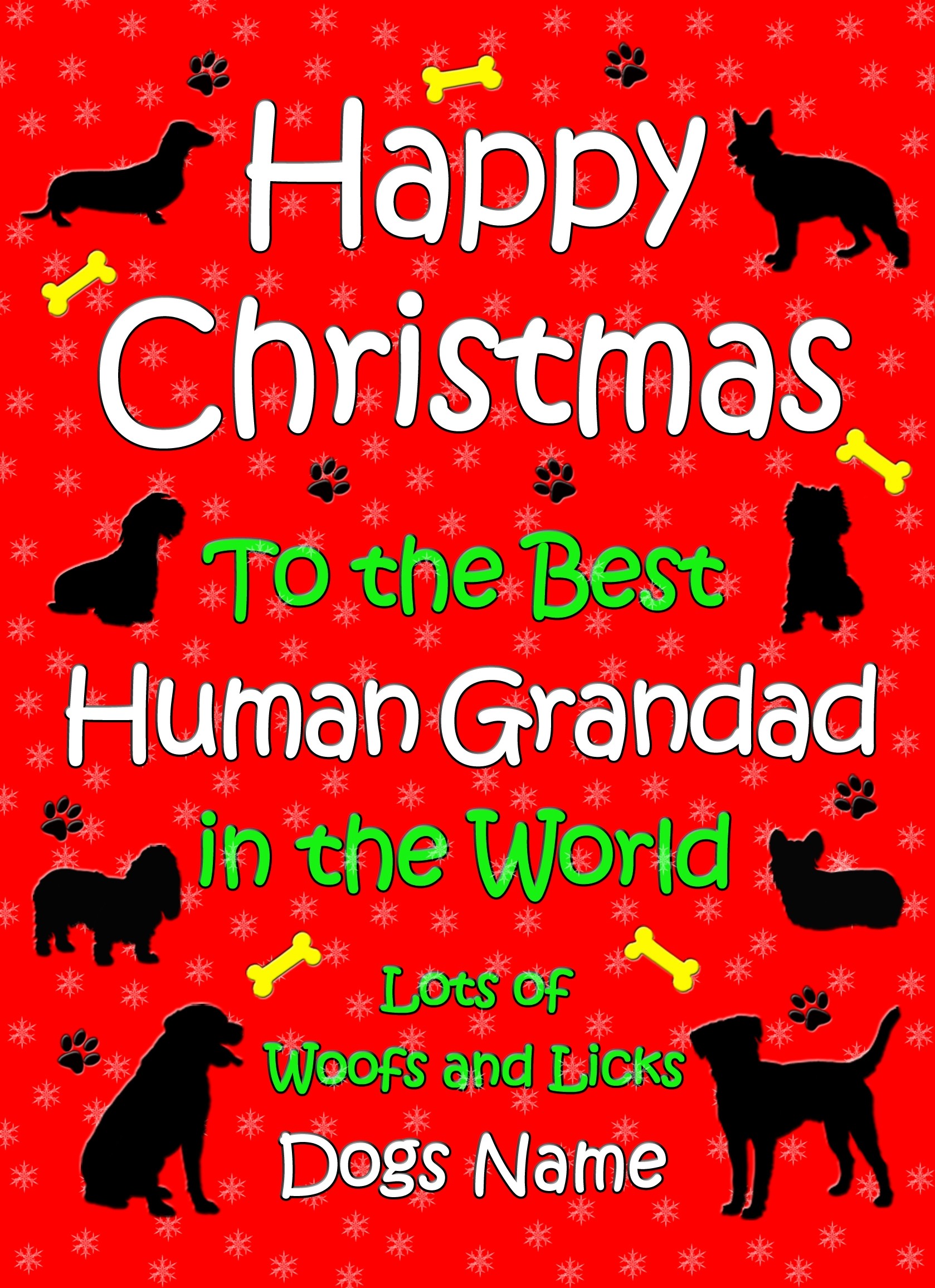 Personalised From The Dog Christmas Card (Human Grandad, Red)