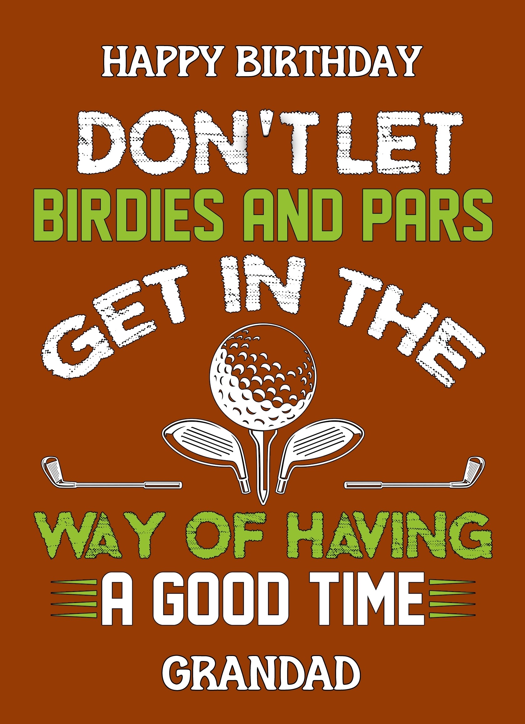 Funny Golf Birthday Card for Grandad (Design 3)