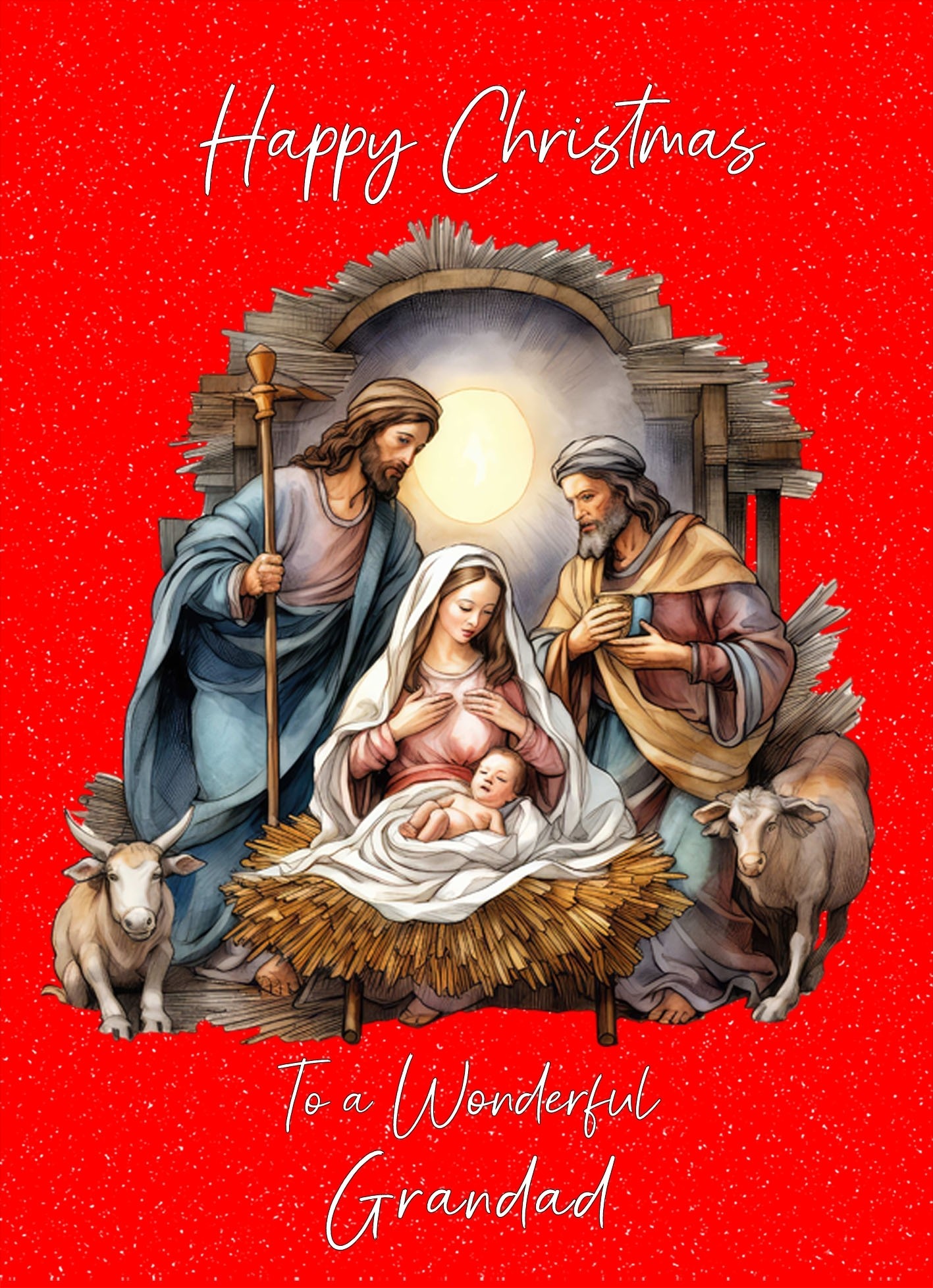 Christmas Card For Grandad (Nativity Scene)