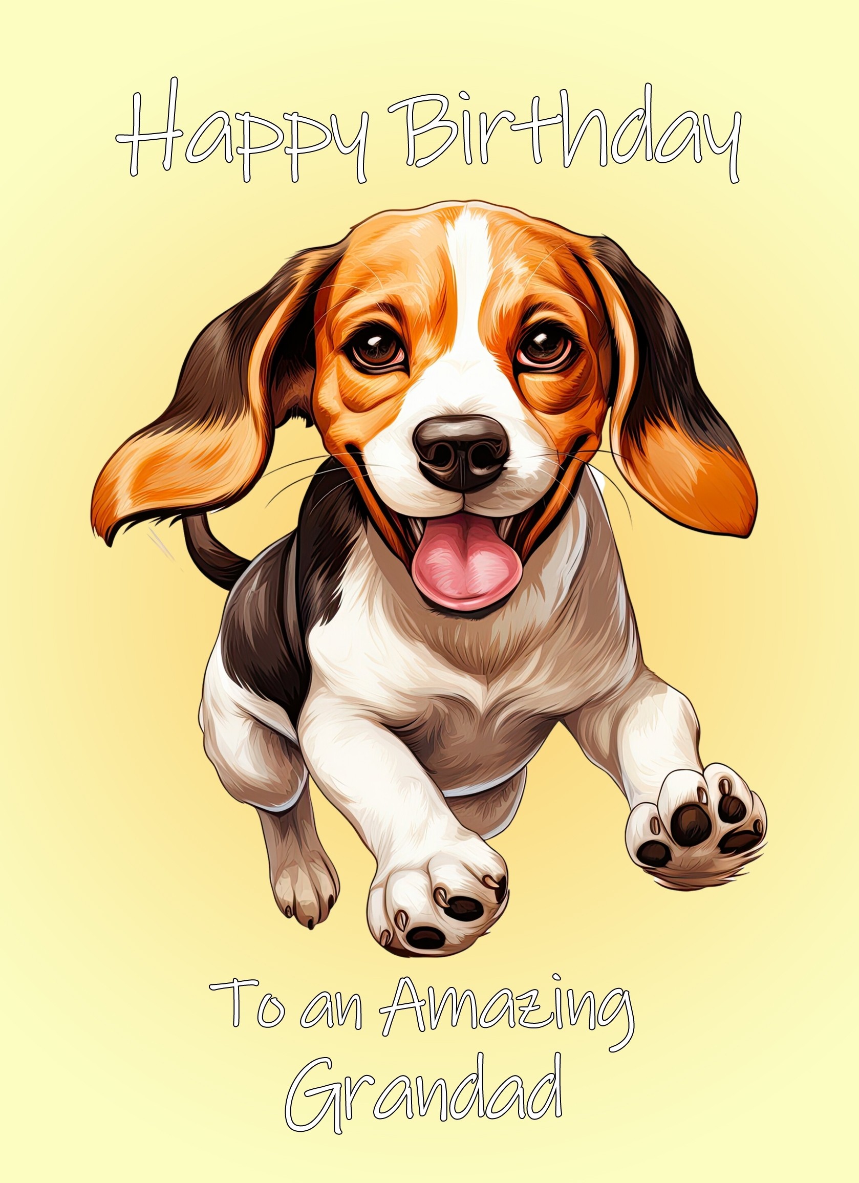 Beagle Dog Birthday Card For Grandad