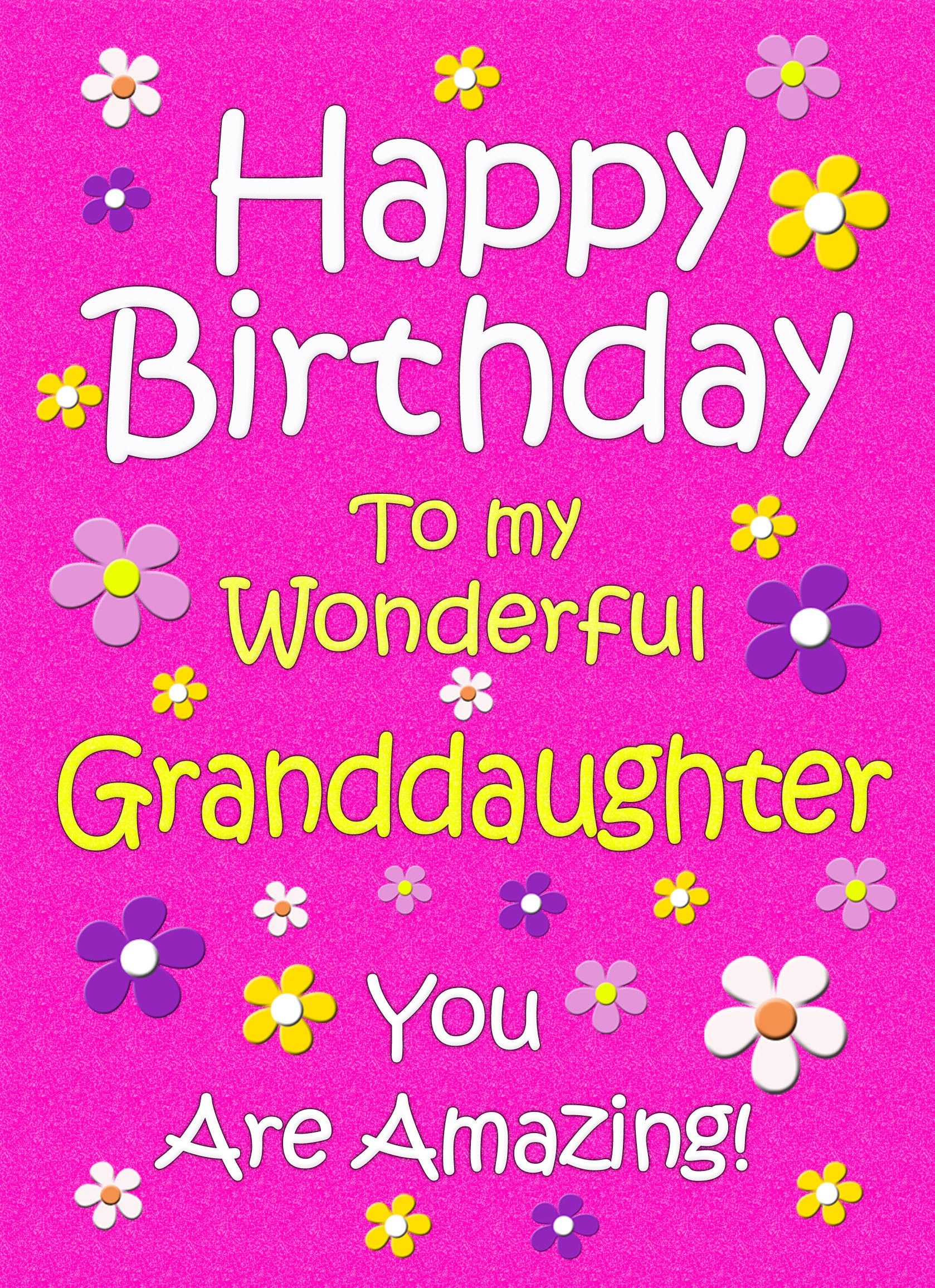 Granddaughter Birthday Card (Cerise)