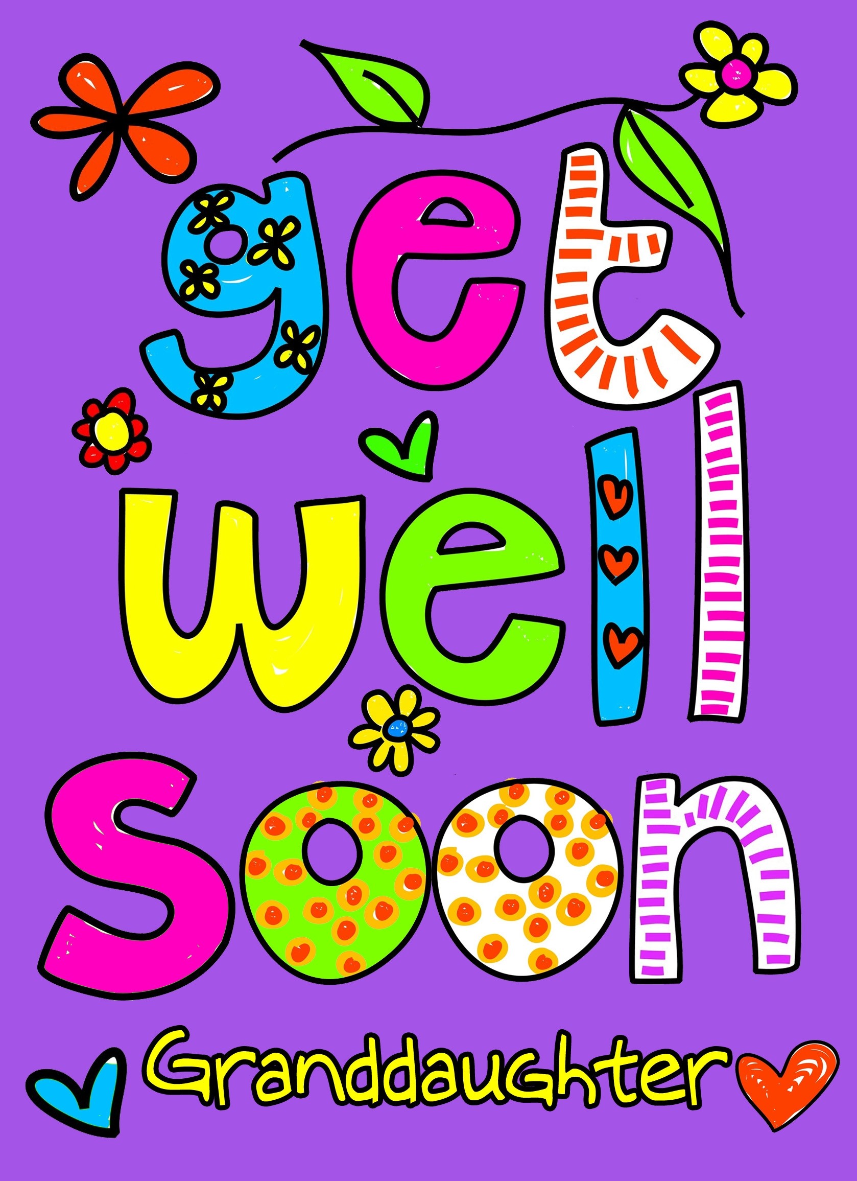 Get Well Soon 'Granddaughter' Greeting Card