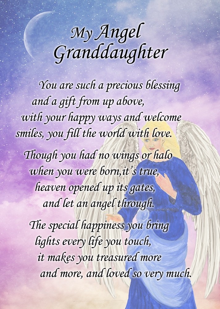 Angel Granddaughter Poem Verse Greeting Card