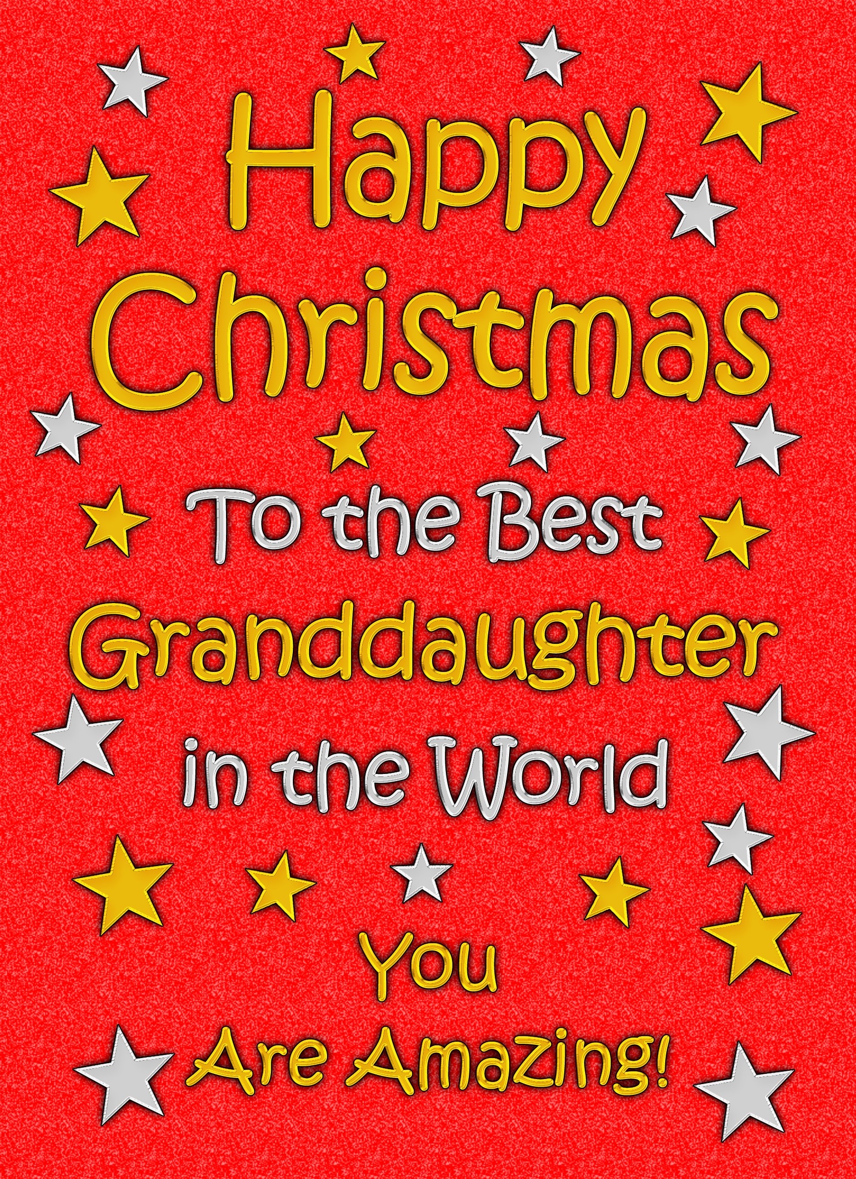 Granddaughter Christmas Card (Red)