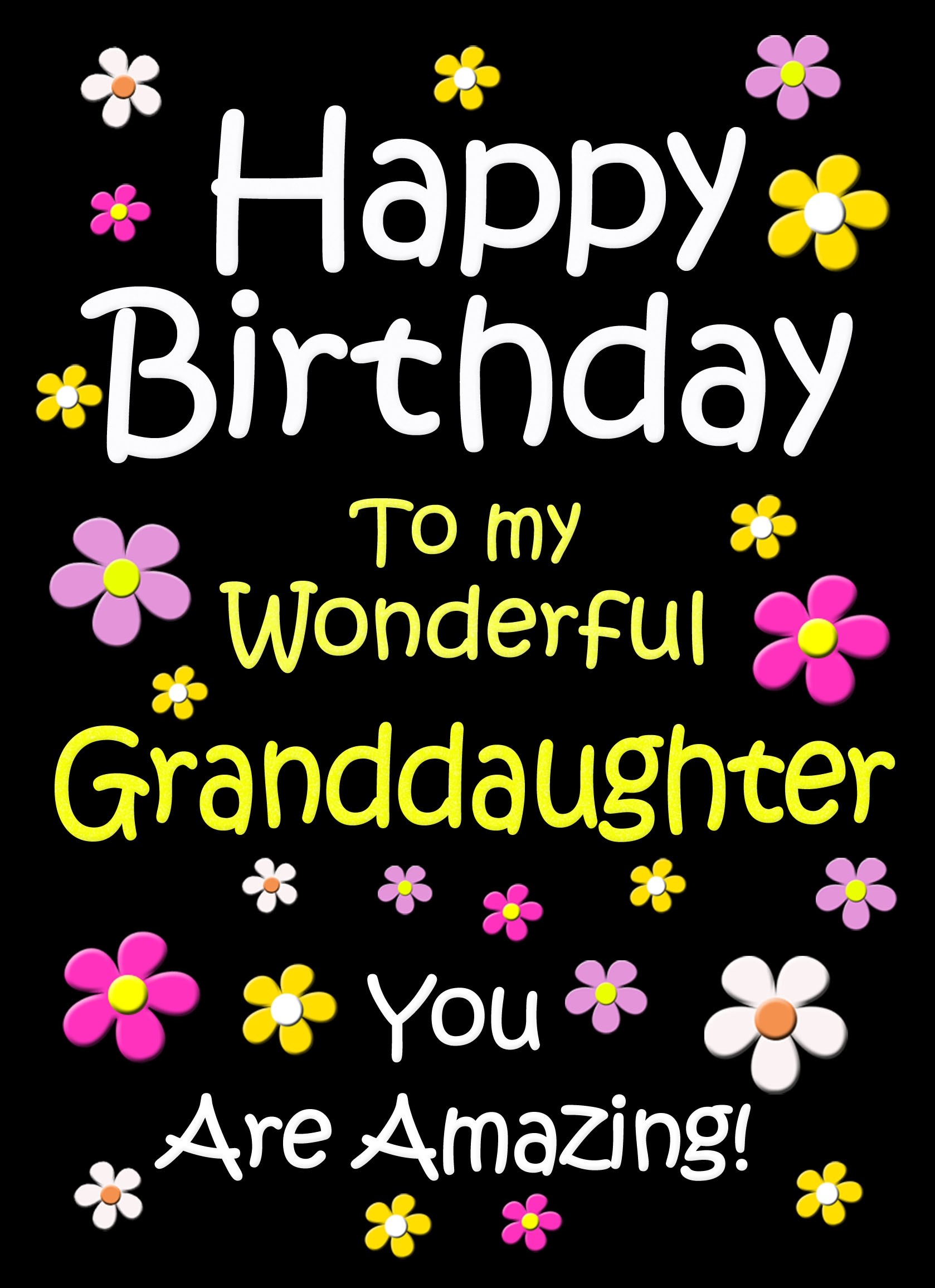 Granddaughter Birthday Card (Black)