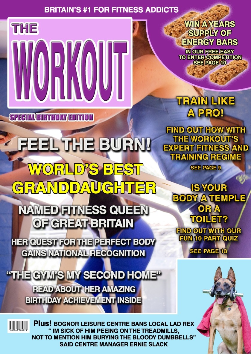 Gym Fitness Granddaughter Birthday Card Magazine Spoof