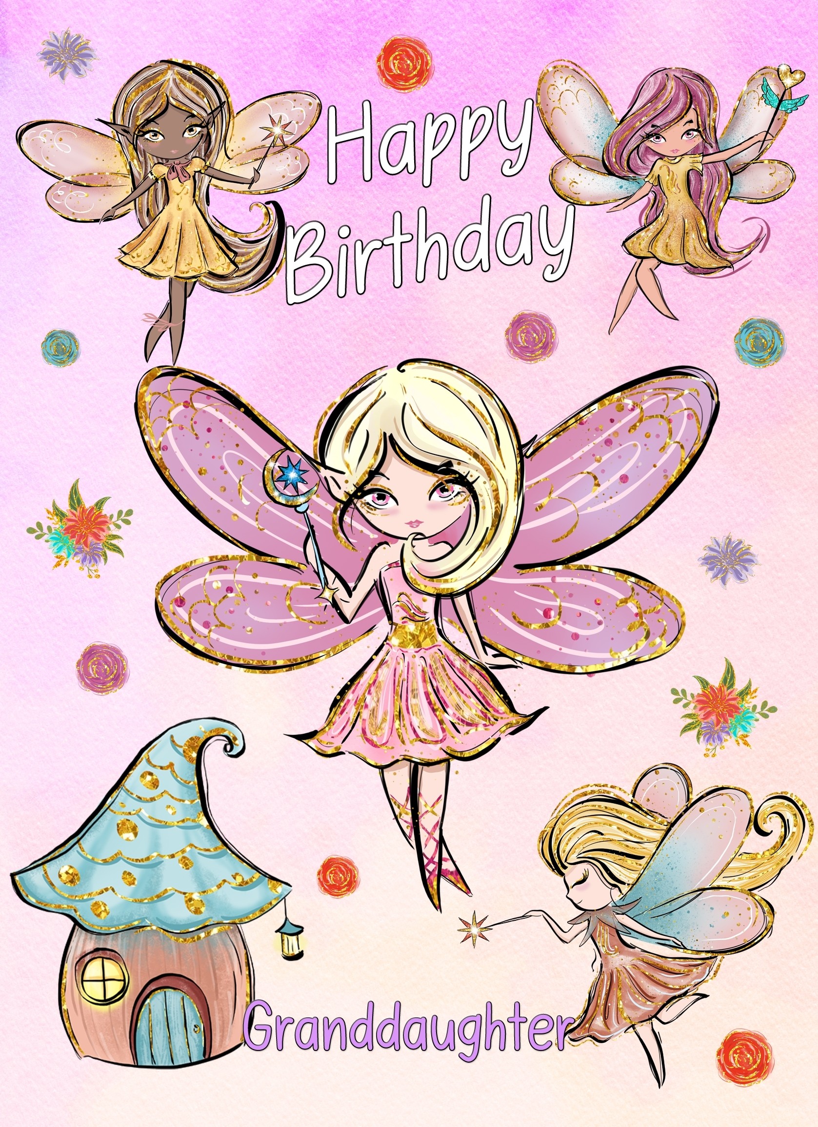 Birthday Card For Granddaughter (Fairies, Princess)