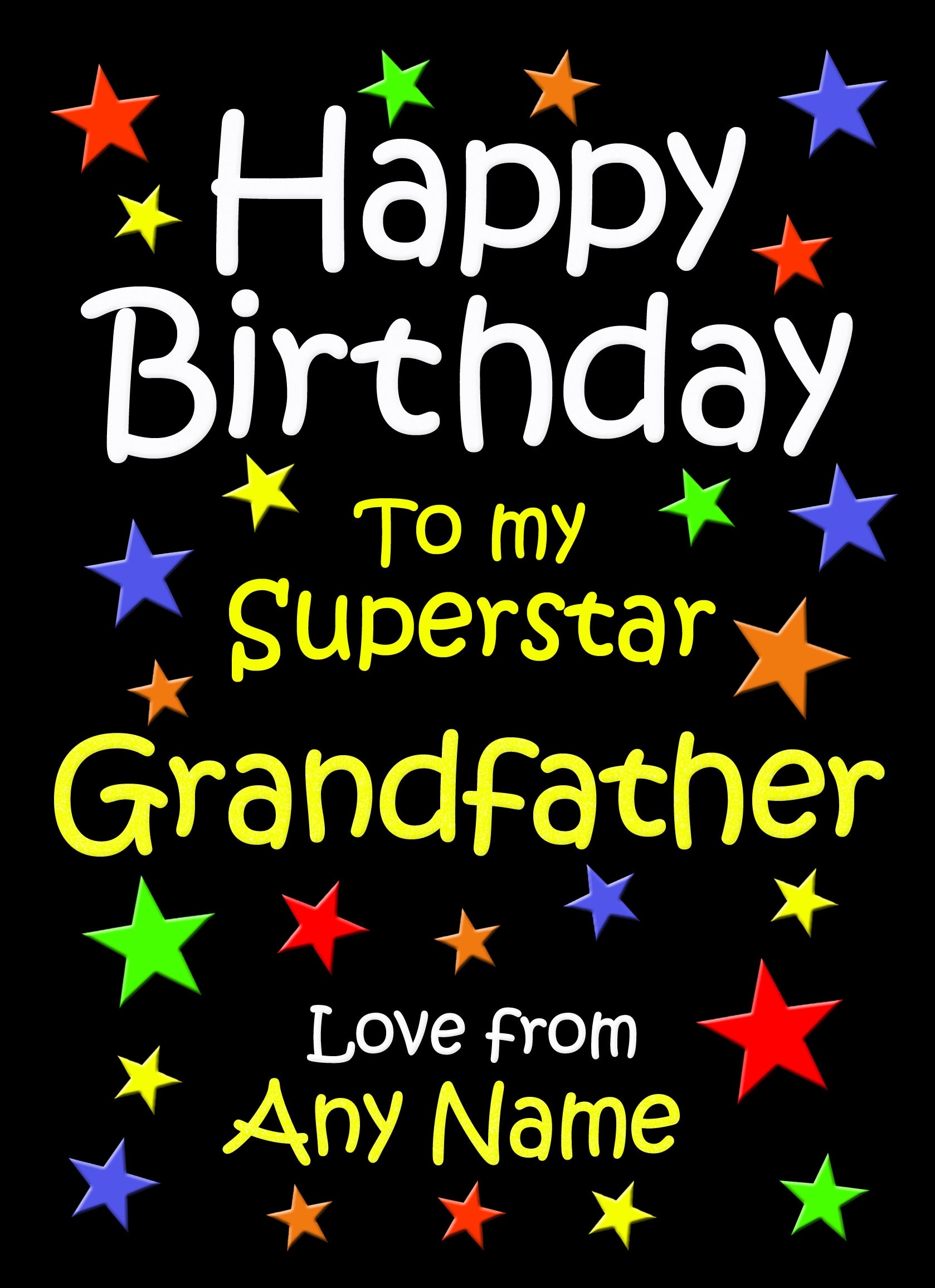 Personalised Grandfather Birthday Card (Black)