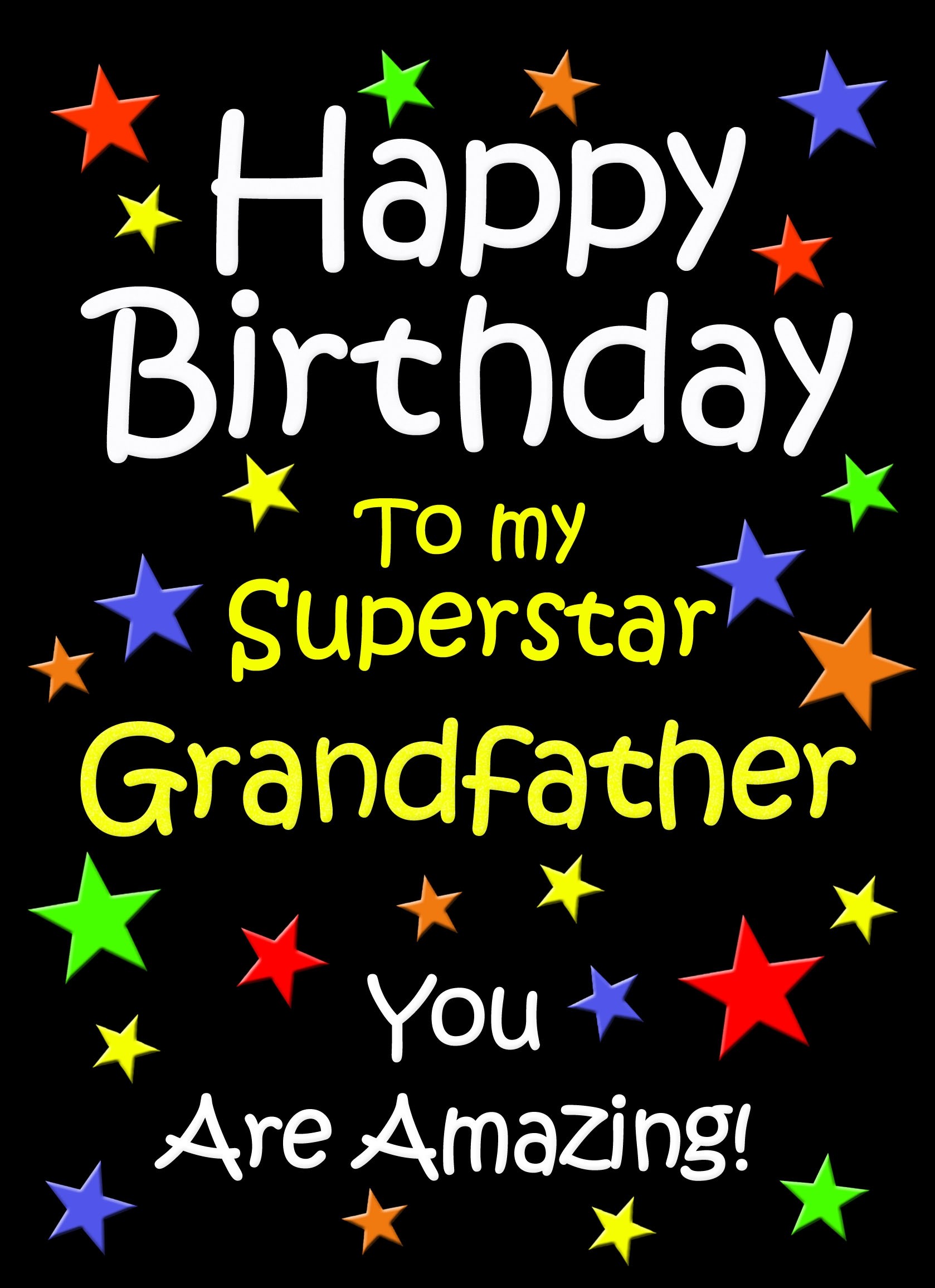 Grandfather Birthday Card (Black)