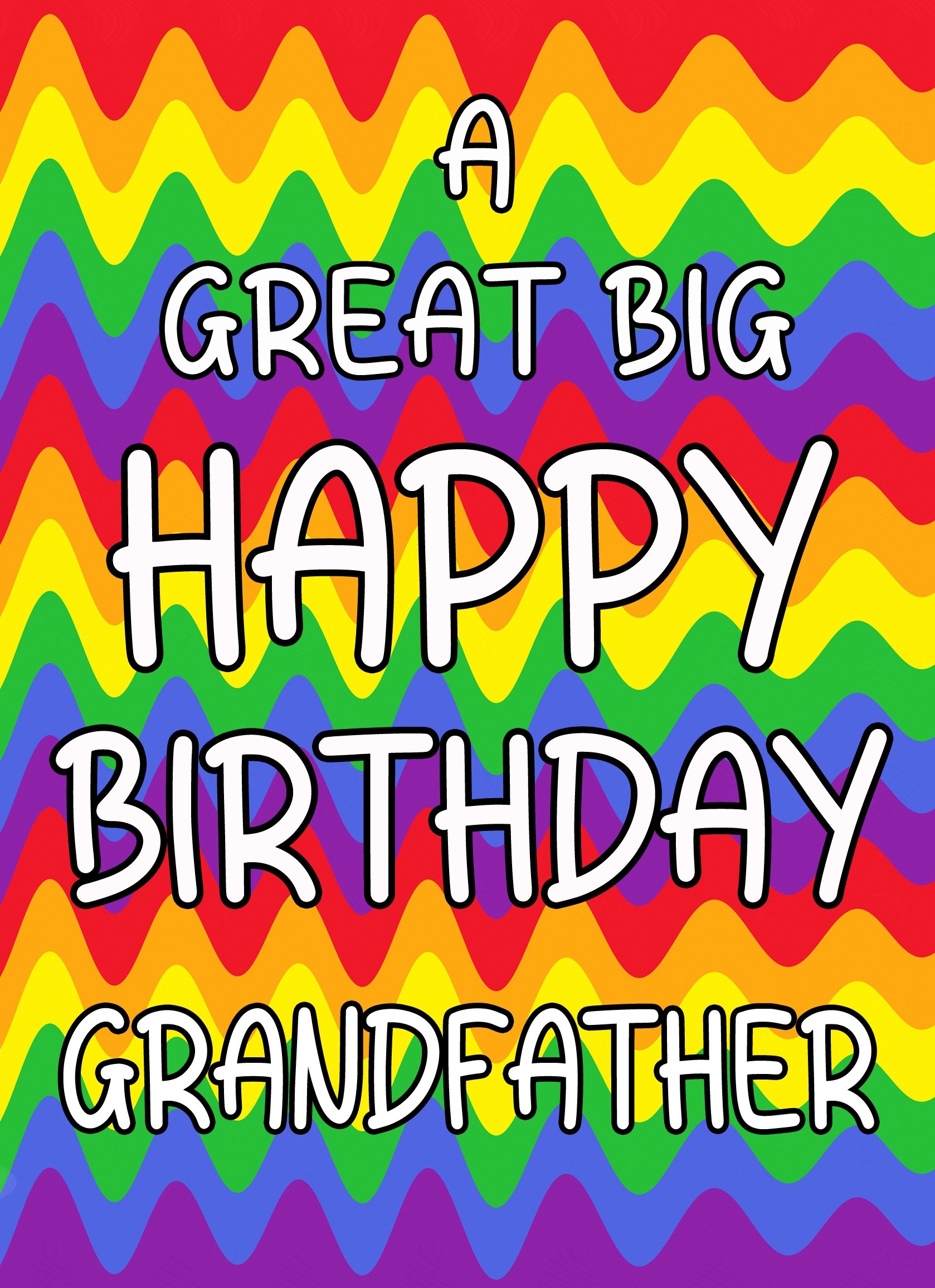 Happy Birthday 'Grandfather' Greeting Card (Rainbow)