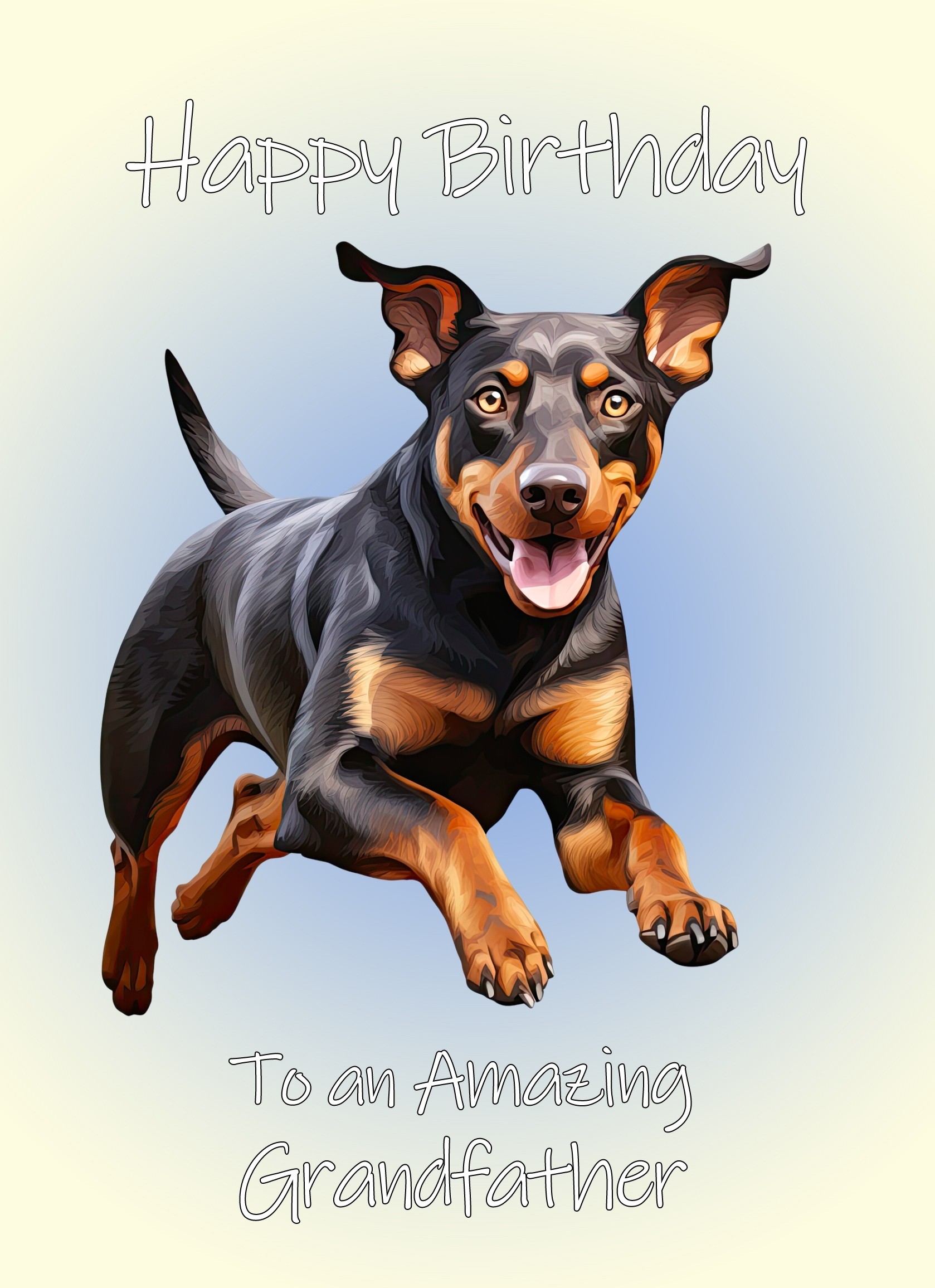 Doberman Dog Birthday Card For Grandfather