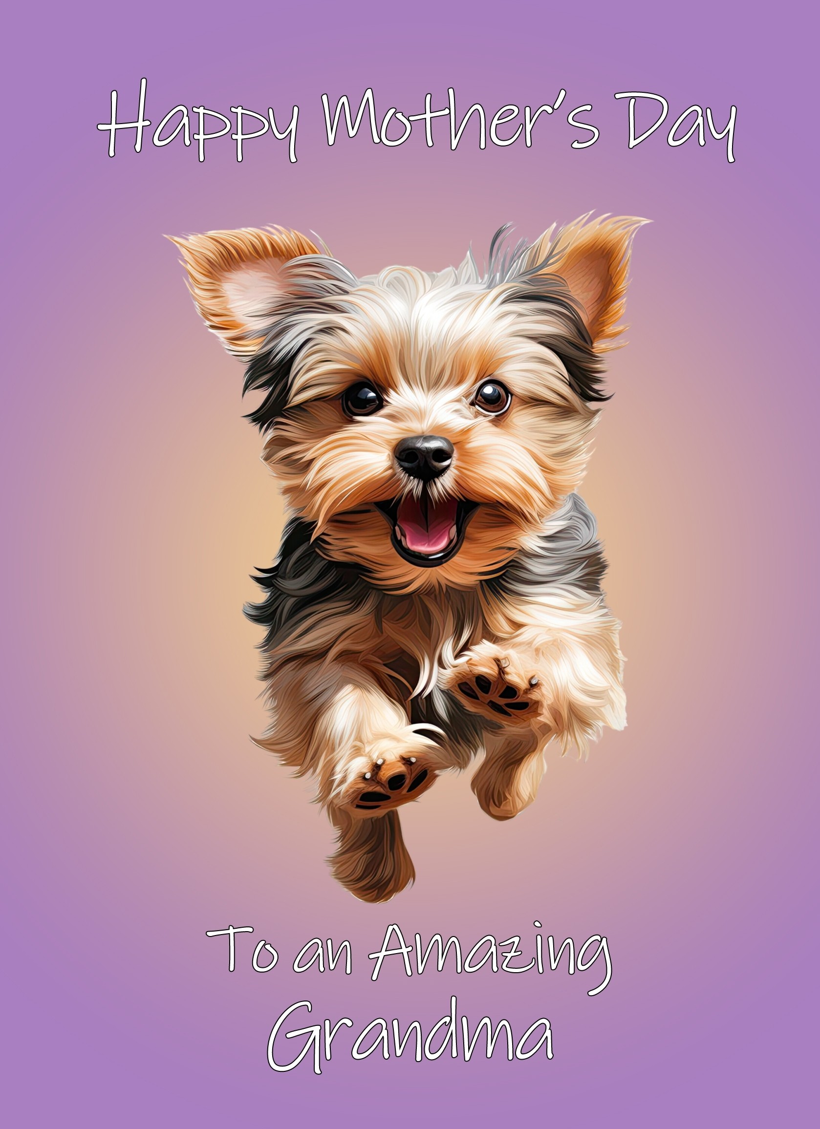 Yorkshire Terrier Dog Mothers Day Card For Grandma