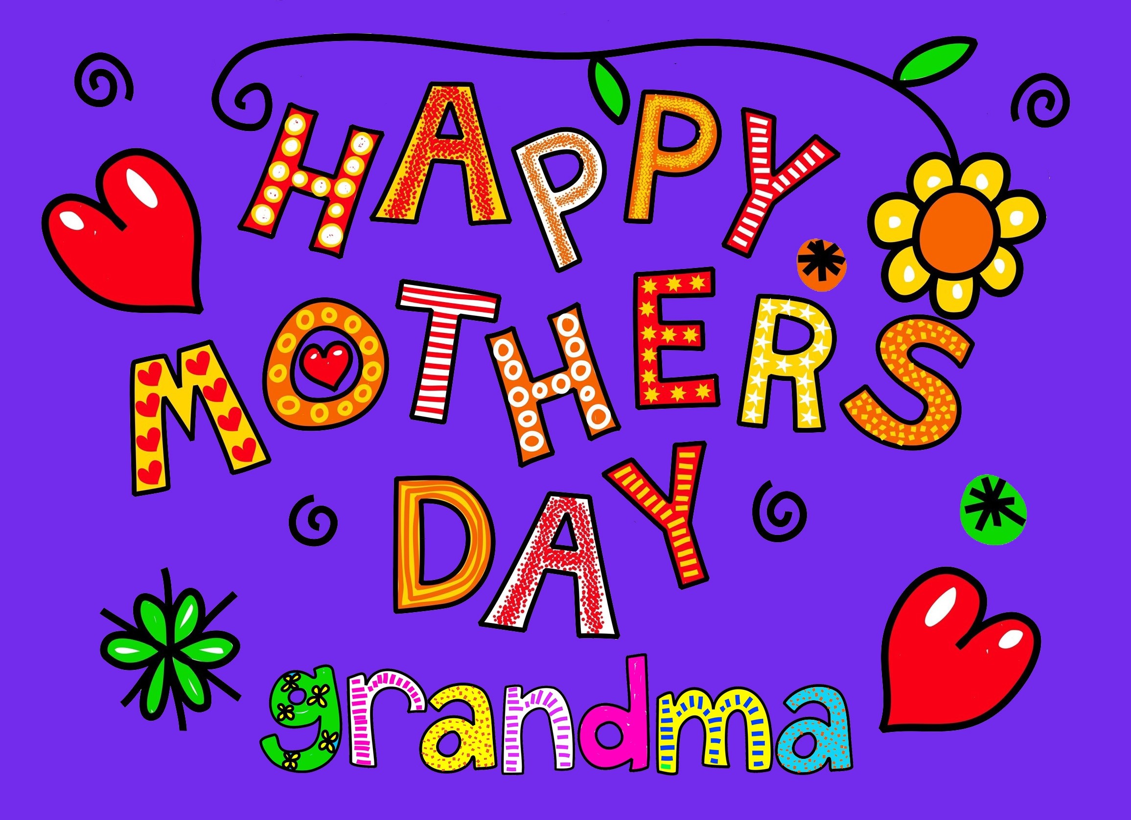 Mothers Day Card (Purple, Grandma)
