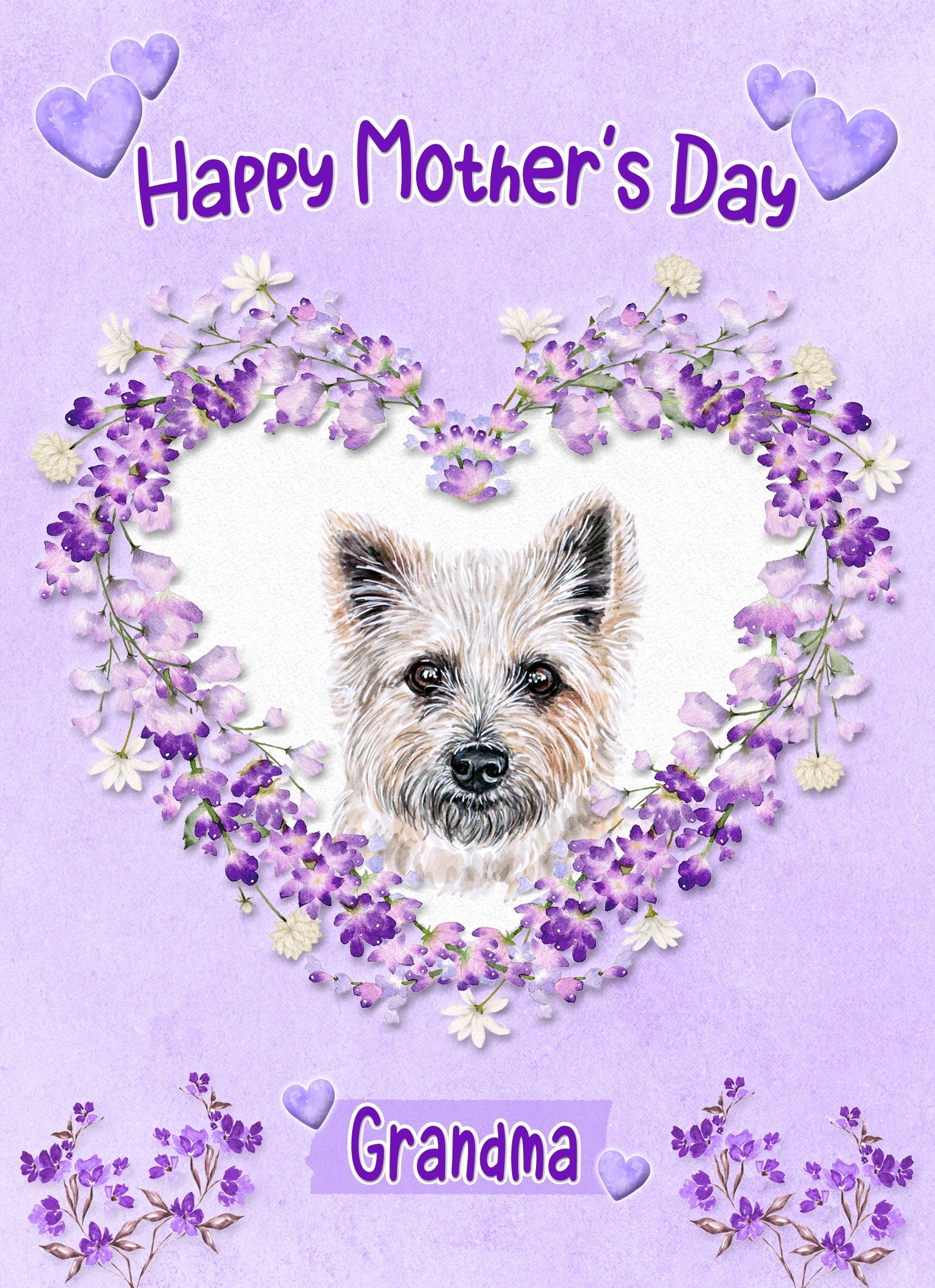 Cairn Terrier Dog Mothers Day Card (Happy Mothers, Grandma)