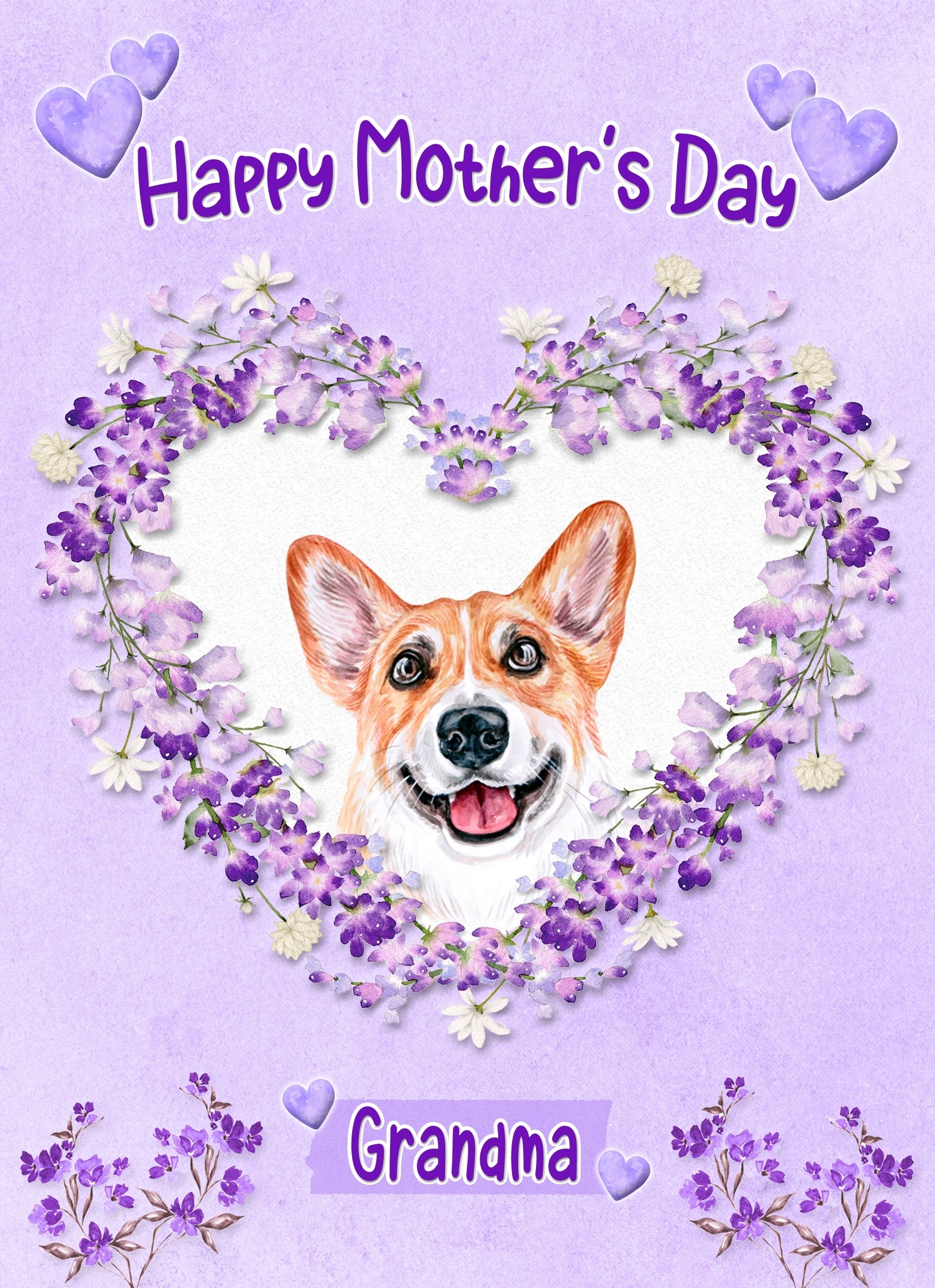 Corgi Dog Mothers Day Card (Happy Mothers, Grandma)