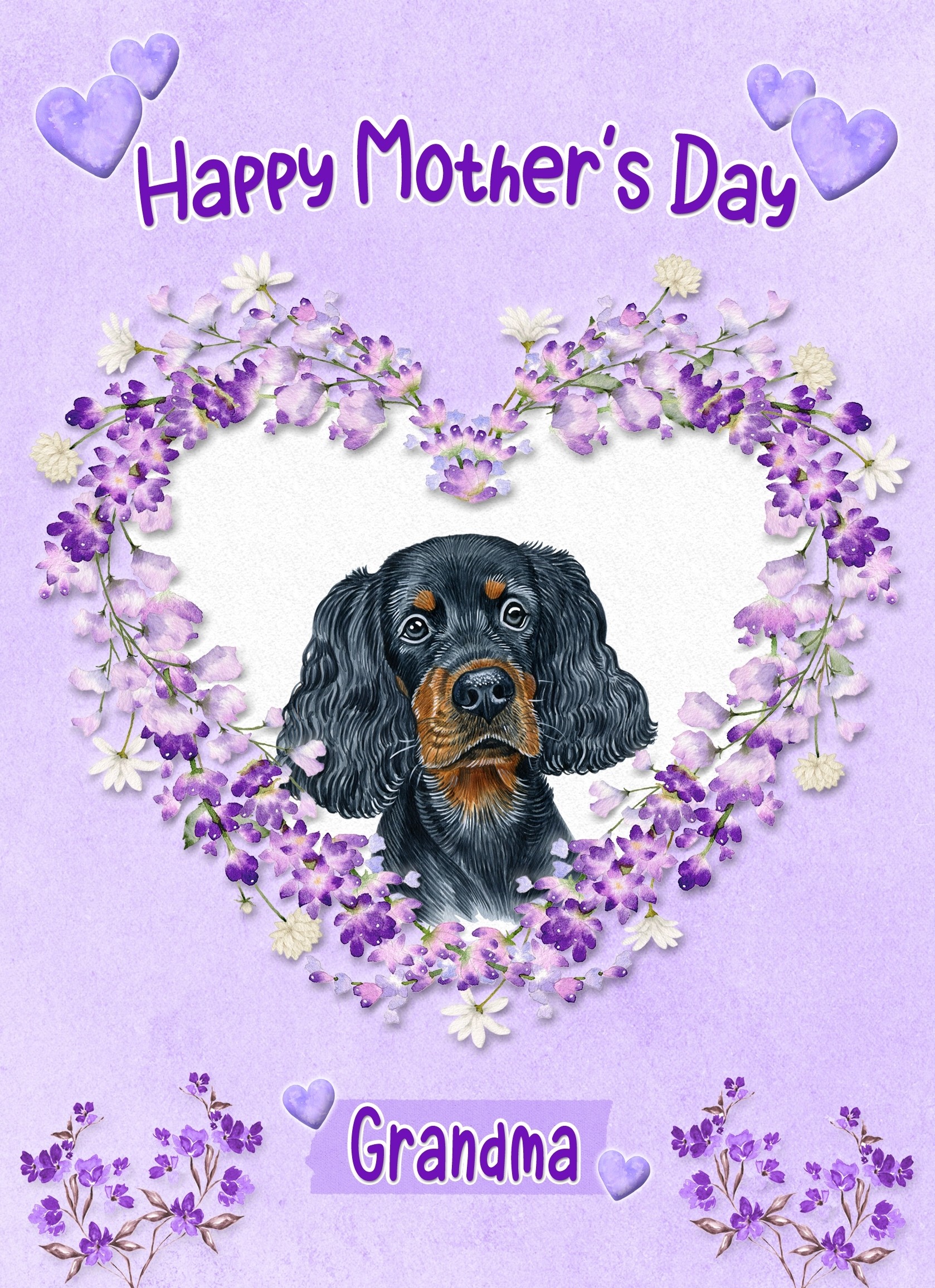 Gordon Setter Dog Mothers Day Card (Happy Mothers, Grandma)