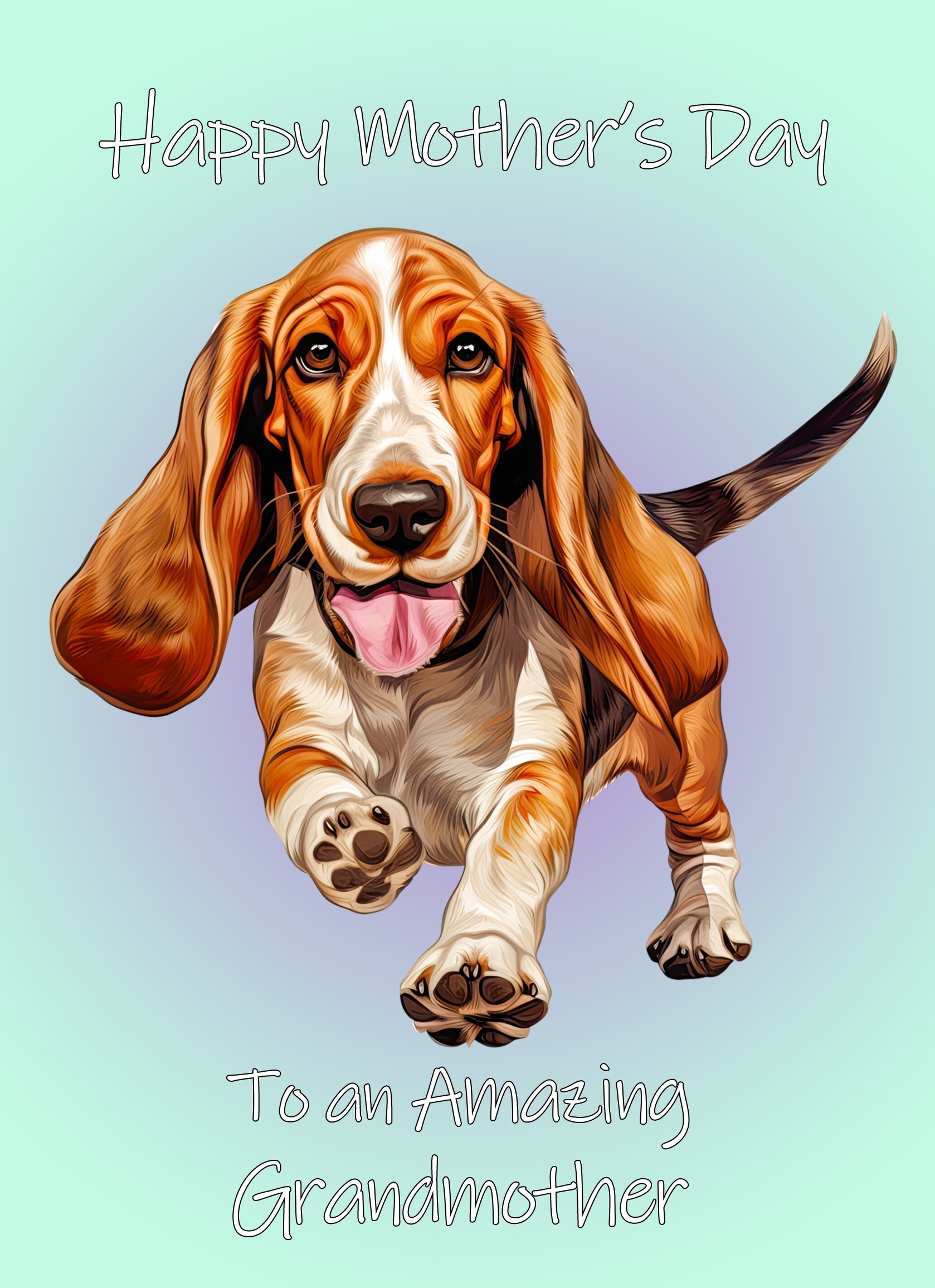 Basset Hound Dog Mothers Day Card For Grandmother