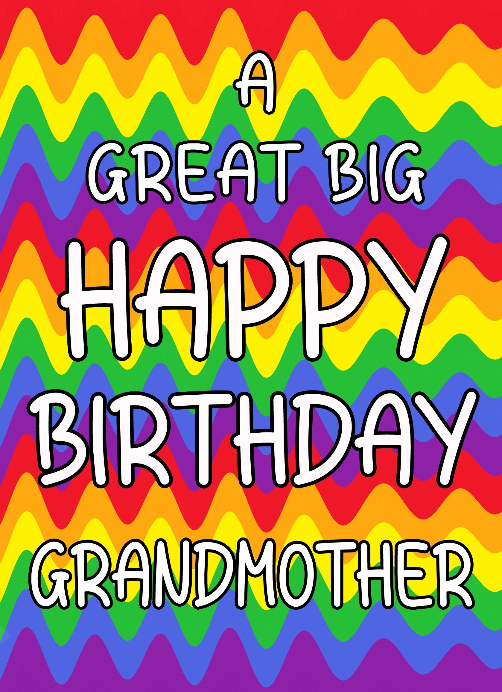 Happy Birthday 'Grandmother' Greeting Card (Rainbow)