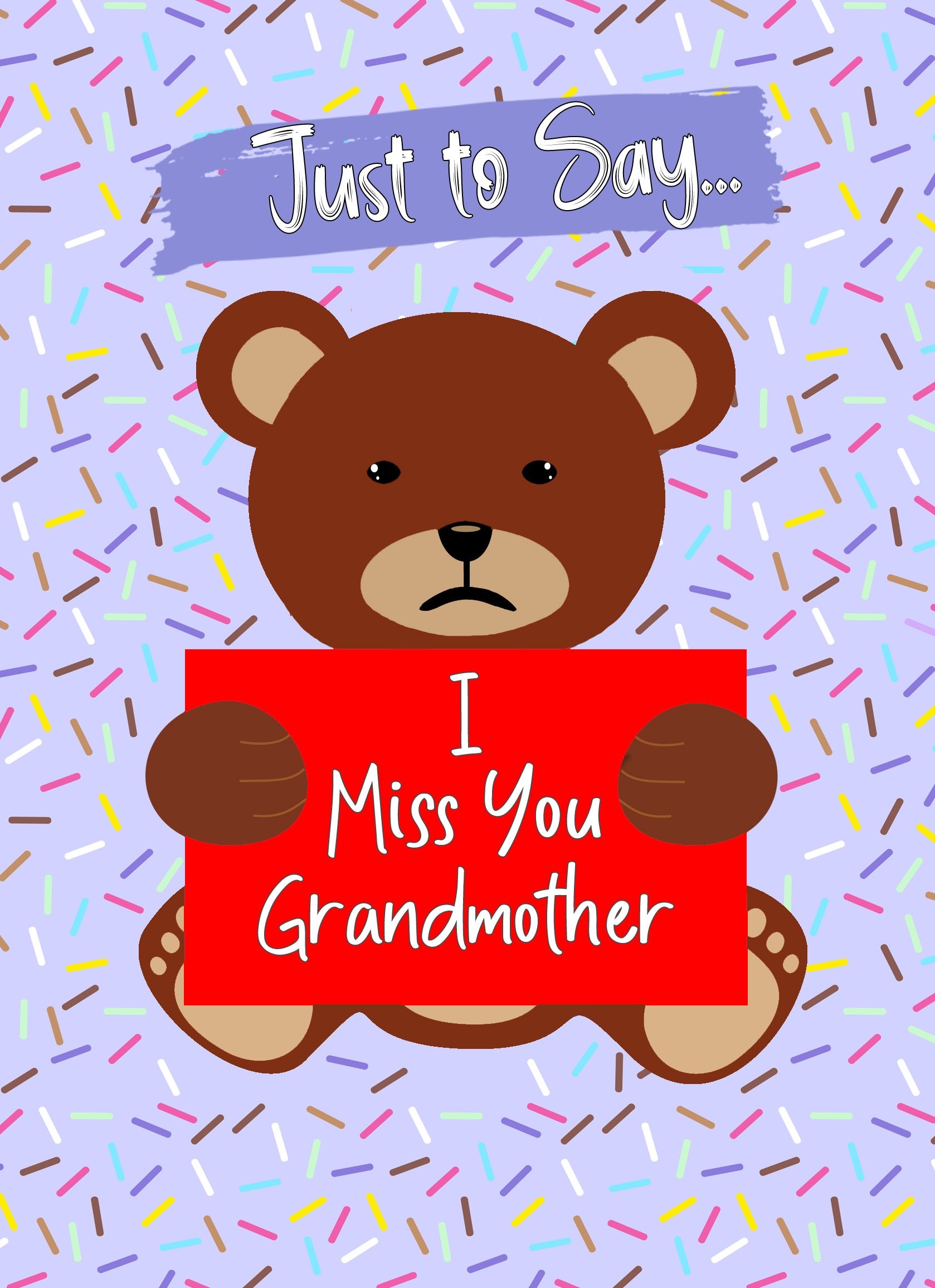 Missing You Card For Grandmother (Bear)